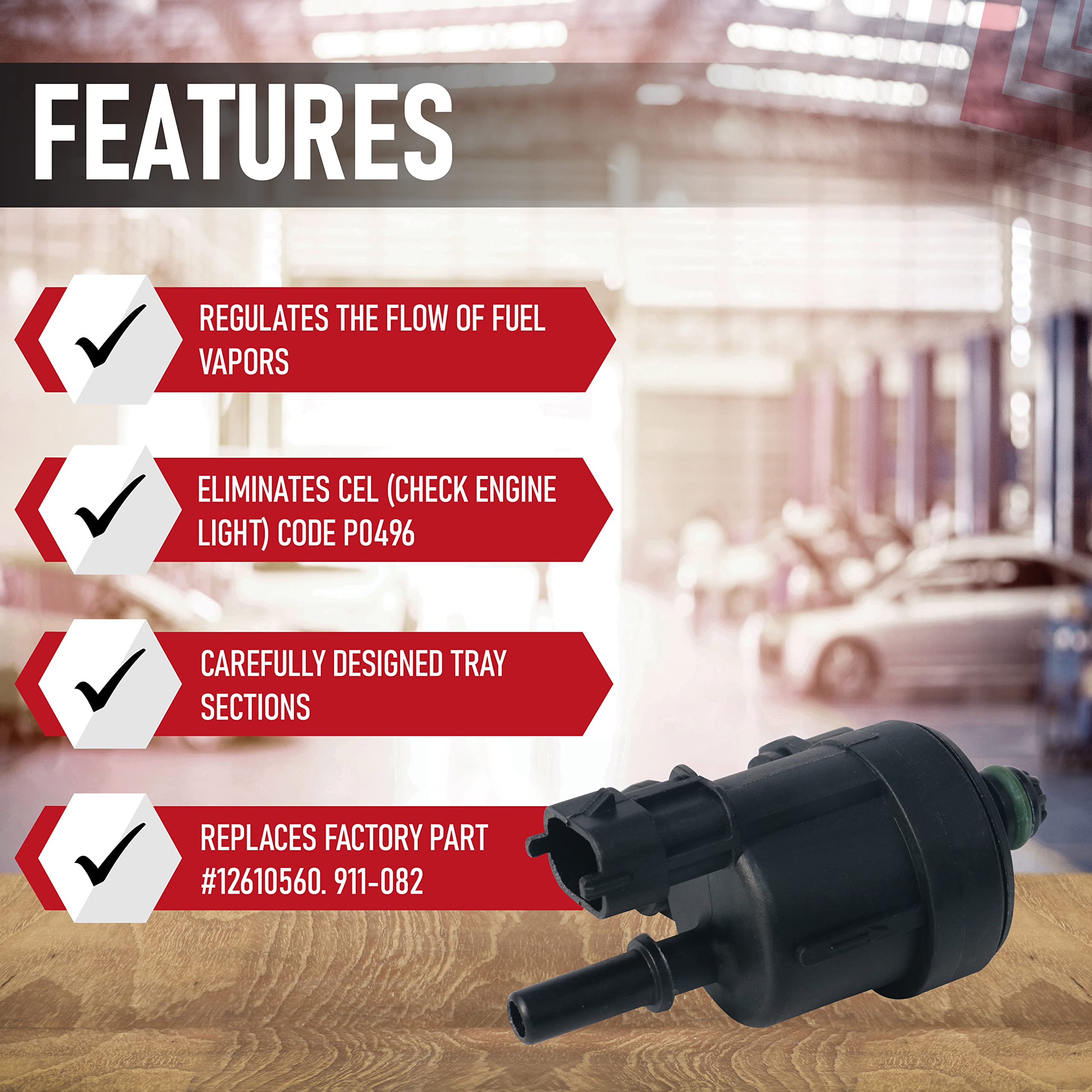 Vapor Canister Purge Valve Solenoid - Replaces 12610560, 911-082, 12661763 - Compatible with Chevy, Buick, GMC, Cadillac & Satur