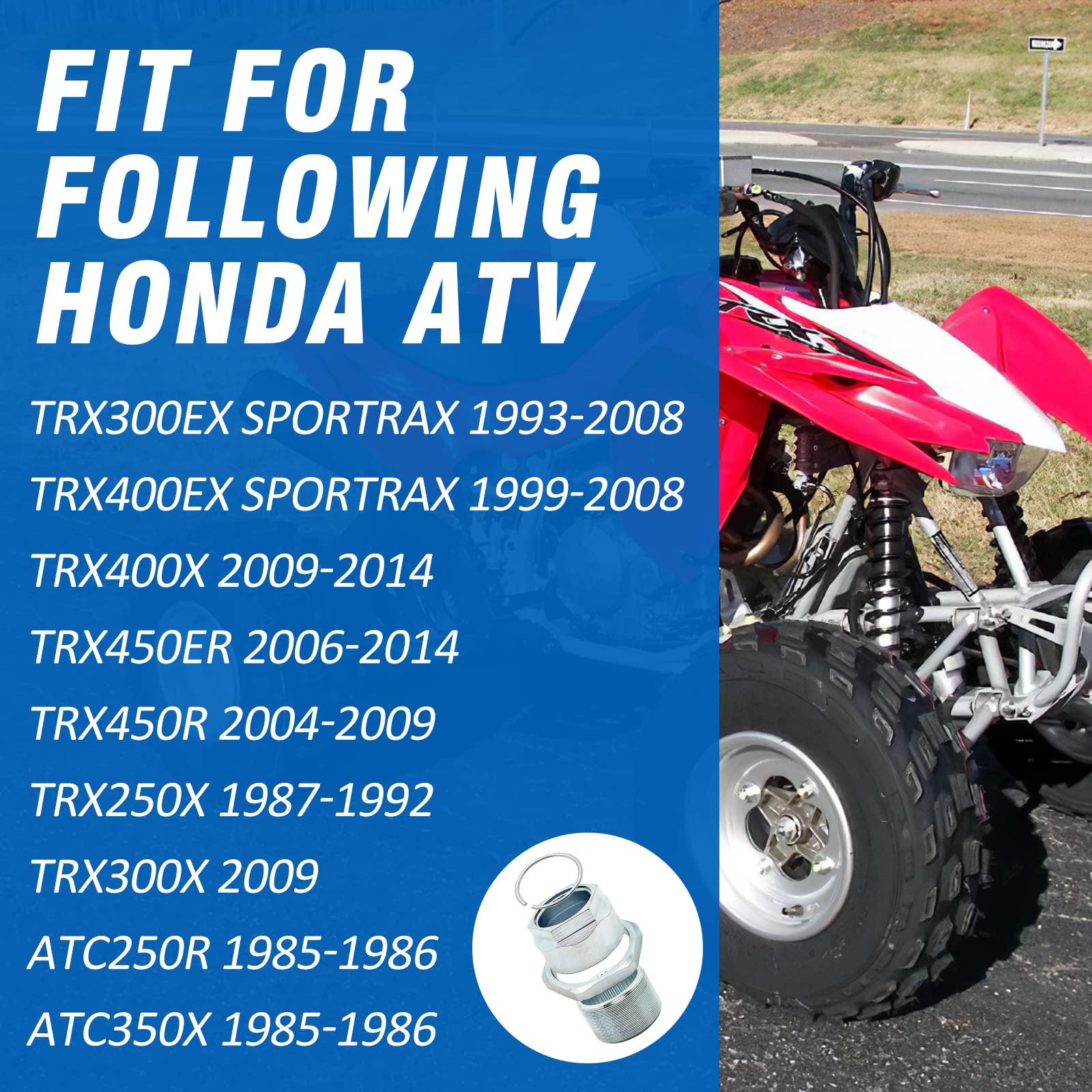 Axle Lock Nut Kit for Honda TRX300EX TRX400EX TRX450R TRX450ER TRX250X TRX300X TRX400X ATC250R ATC350X