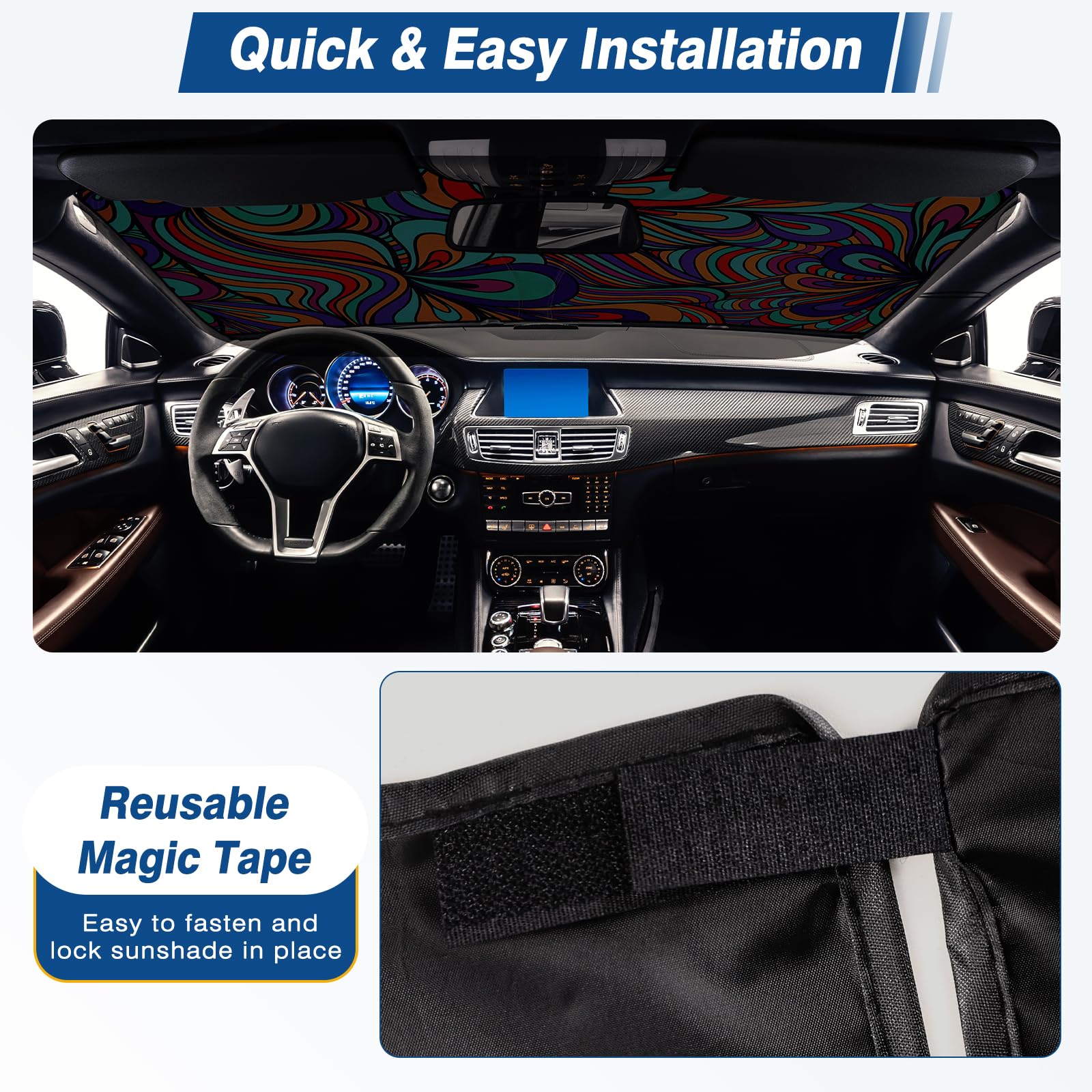 Windshield Sun Shade - Car Sun Shade Windshield, Reflector Sunshade Offers Ultimate Sun Protection For Hatchback, Truck, Suv, Mp