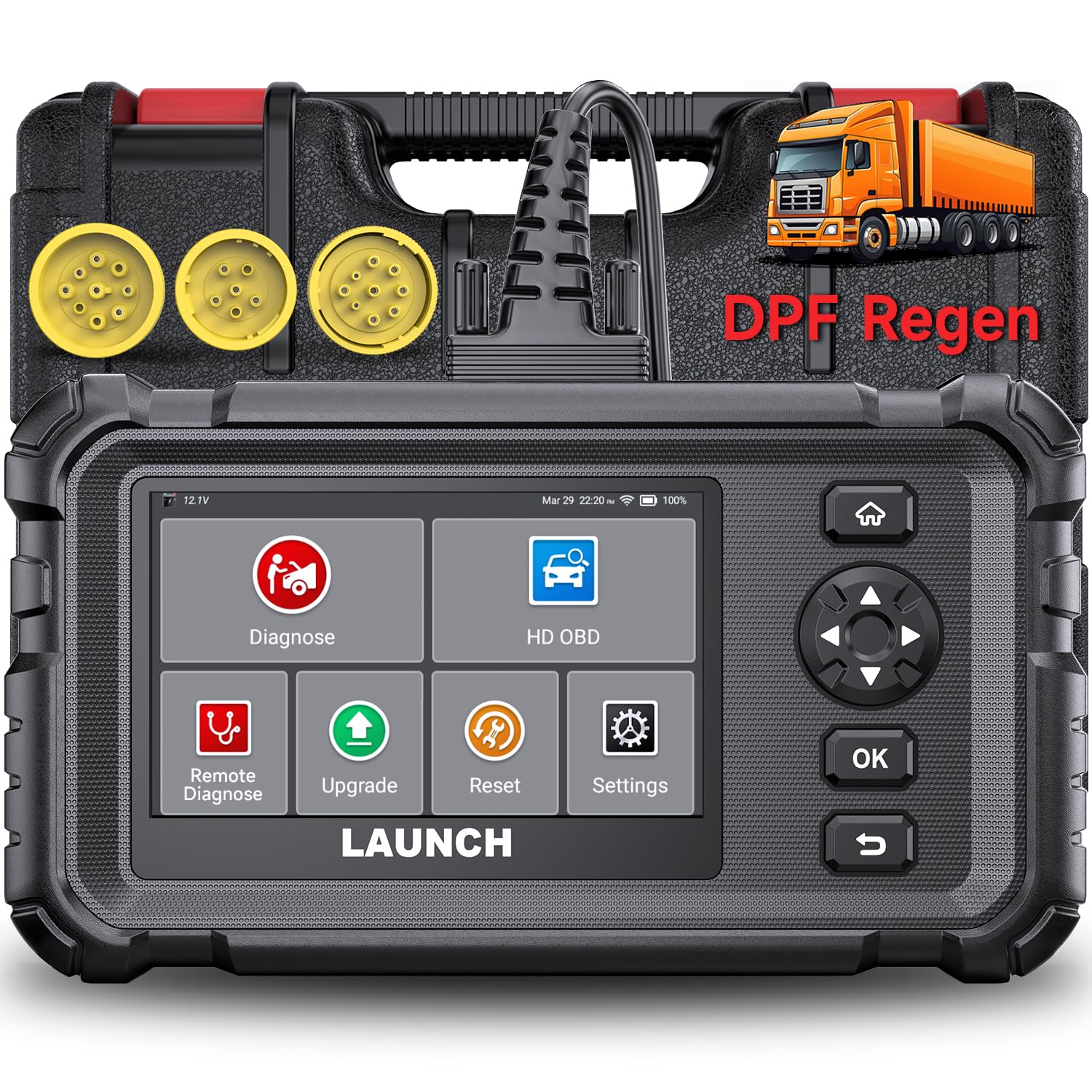 Launch CRP129HD Heavy Duty Truck Scanner with DPF Regen, Speed Limit Adjust Reset, Full System Diesel Semi Truck Diagnostic Tool