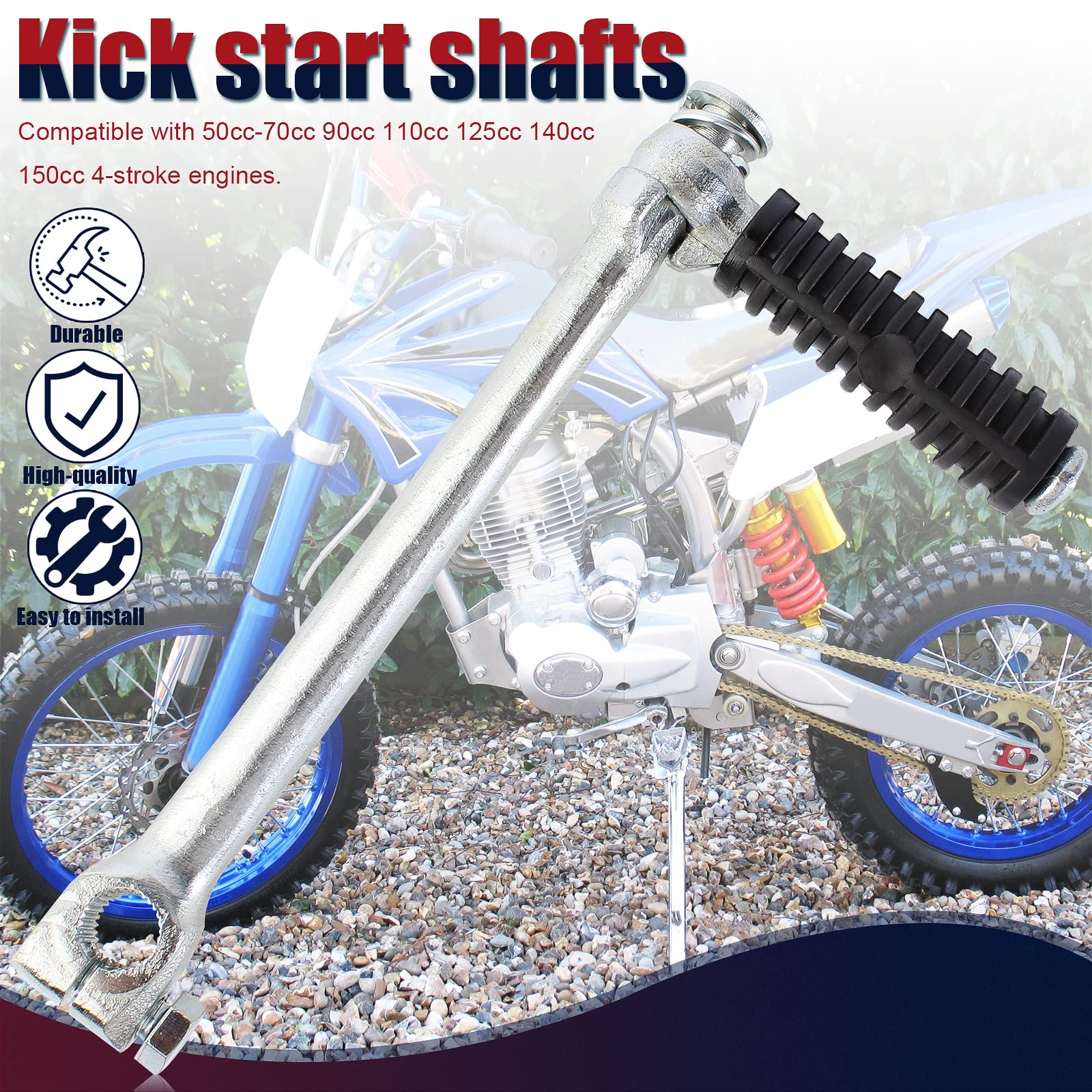 QAZAKY Kick Starter Shafts Start Lever for 50cc 70cc 90cc 110cc 125cc 140cc 150cc Pit Dirt Bike Mini Kids Motorcycle 4-stroke En