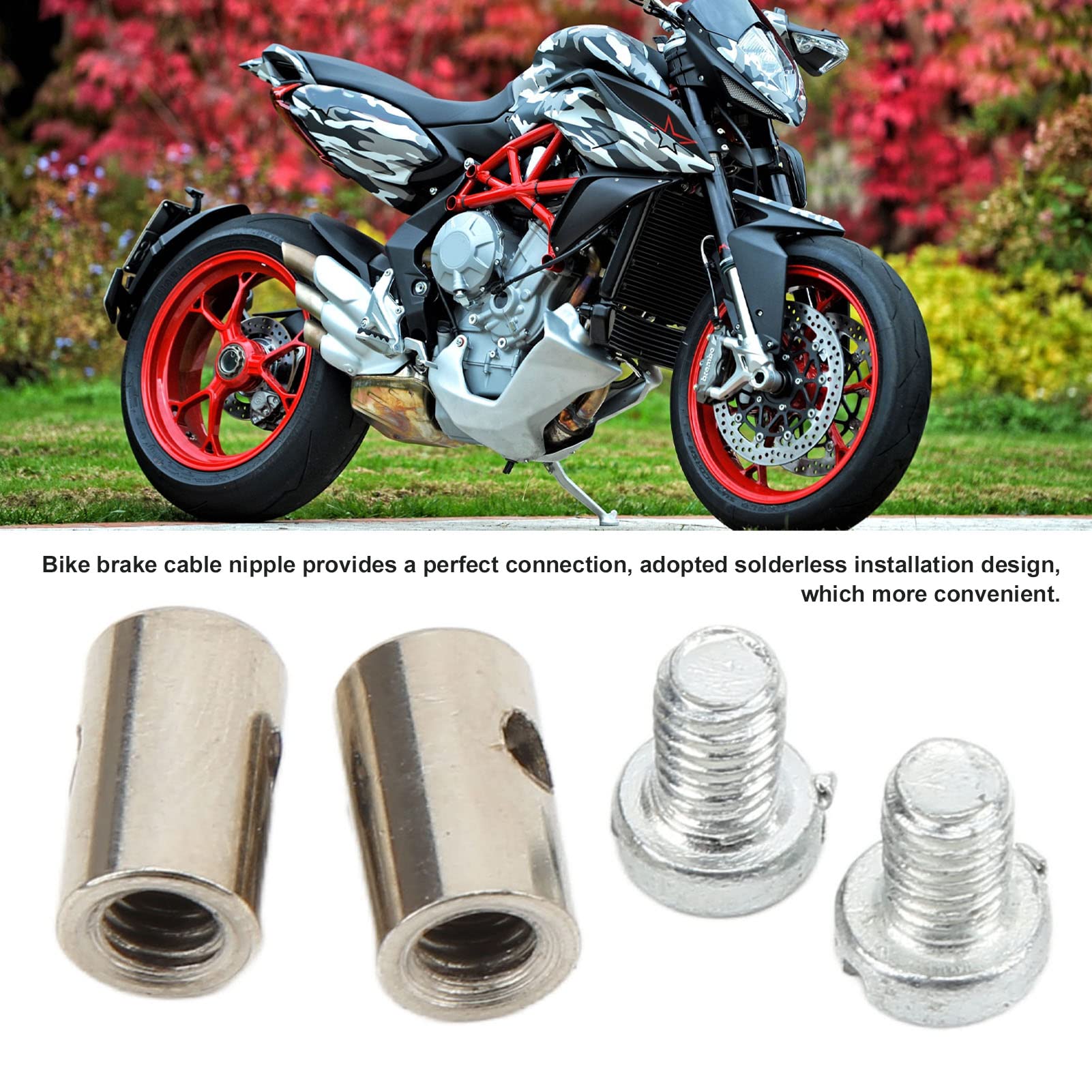 Acouto Solderless Cable Nipples 6mm - Universal Metal Brake Line Throttle Choke End Accessory for Motorcycle & Car