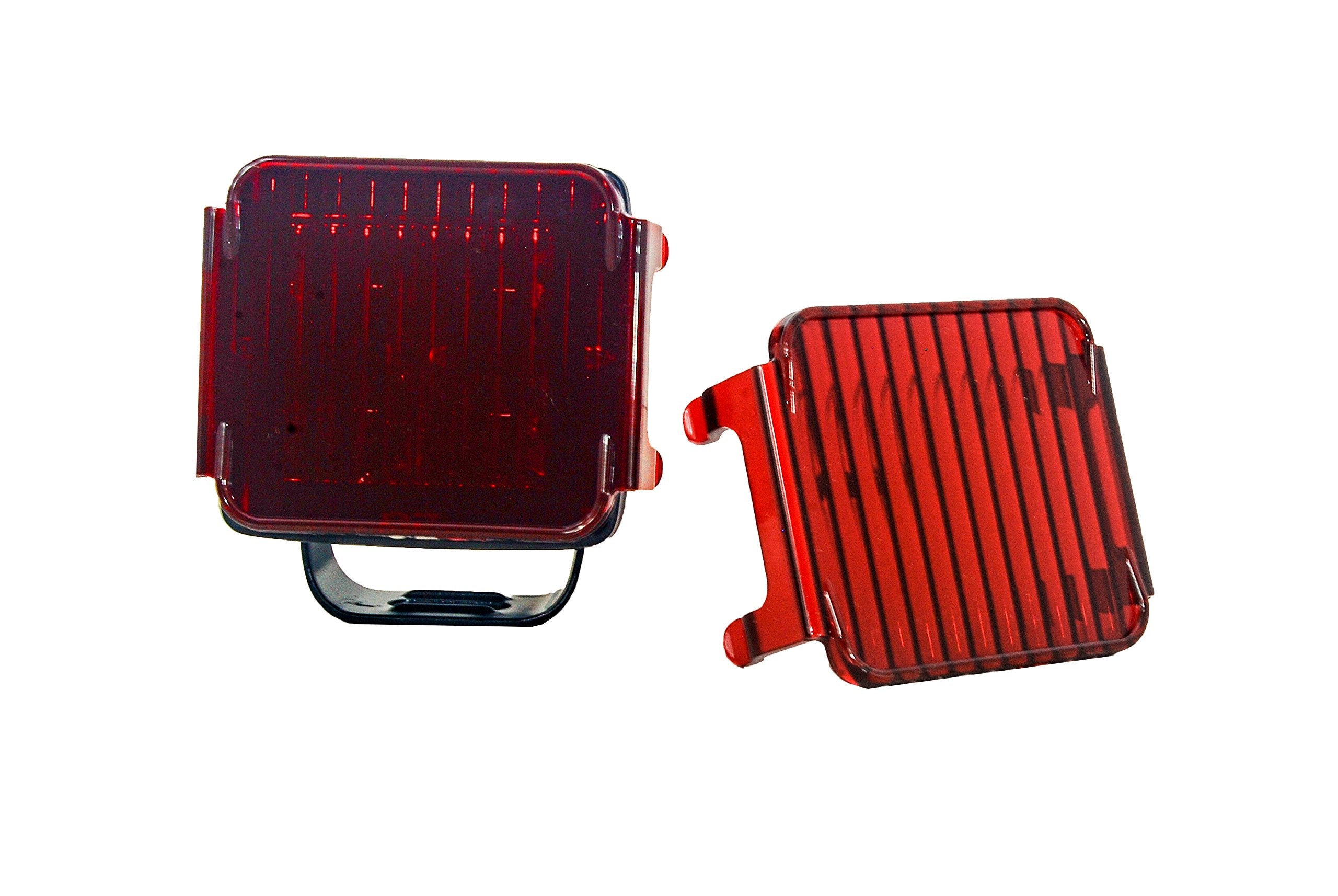 Oz-Usa 3'' Red Diffused Flood Lens Cover For Rear Pod Lights Fog Dust Off Road Motorcycle 4X4 Suv Atv (1 Pair)