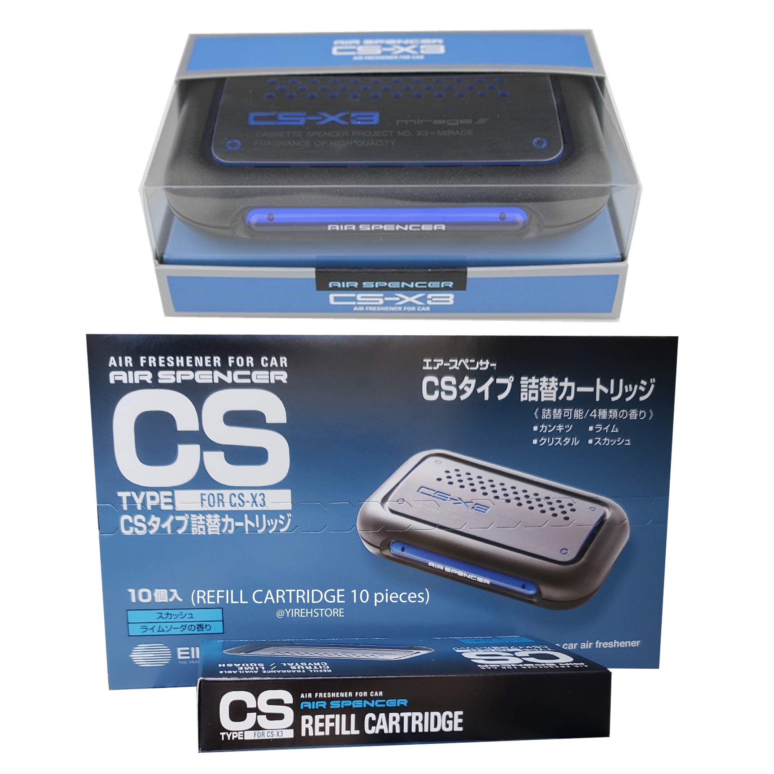 Csx3 Fresh Squash Scent 1 Unit And 10 Refill Cartridges Cs-X3 Bundle Car Air Freshener