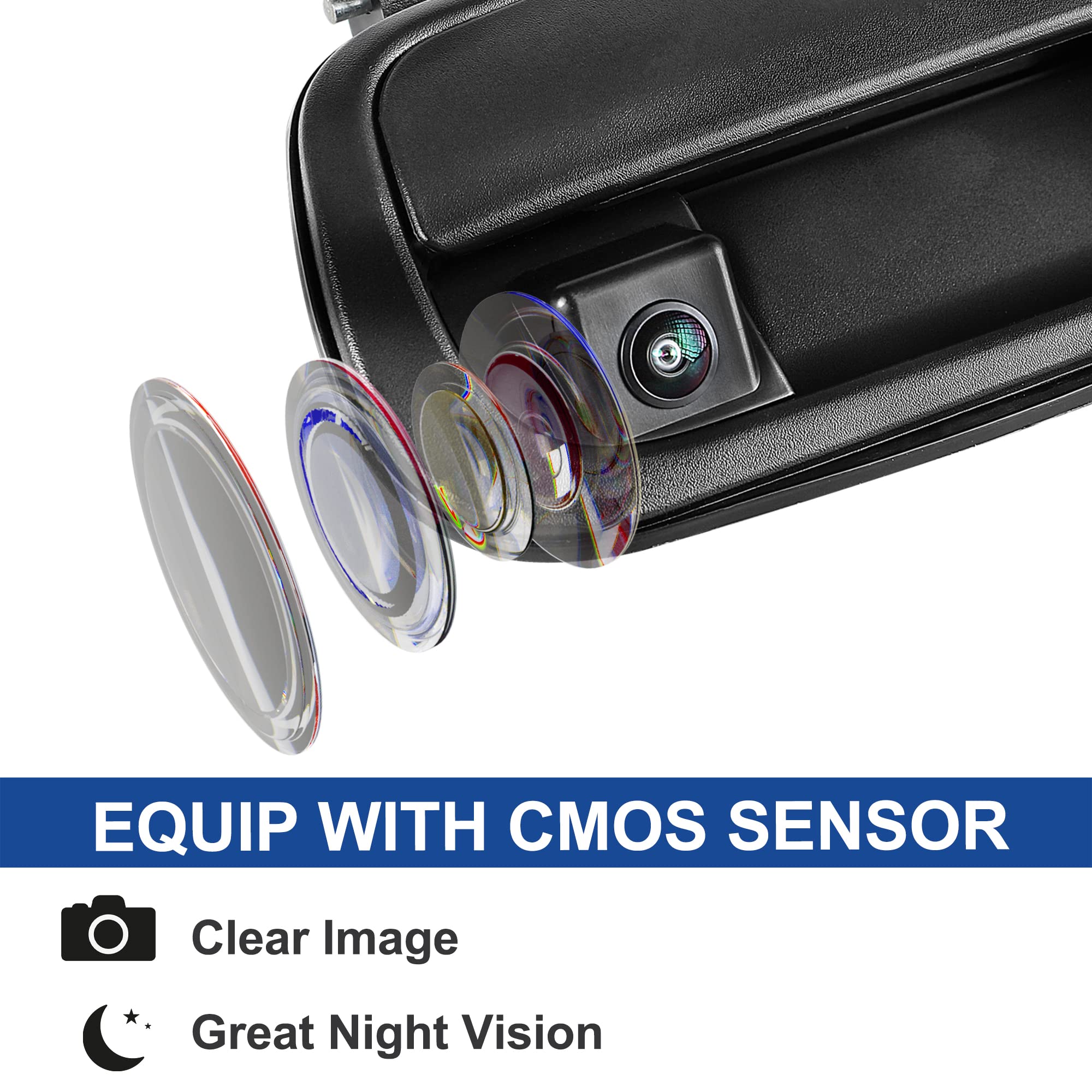 Anina Tailgate Handle Backup Camera For 2000-2006 Toyota Tundra Rear View Reverse Parking Assist Camera With Optional Guideline