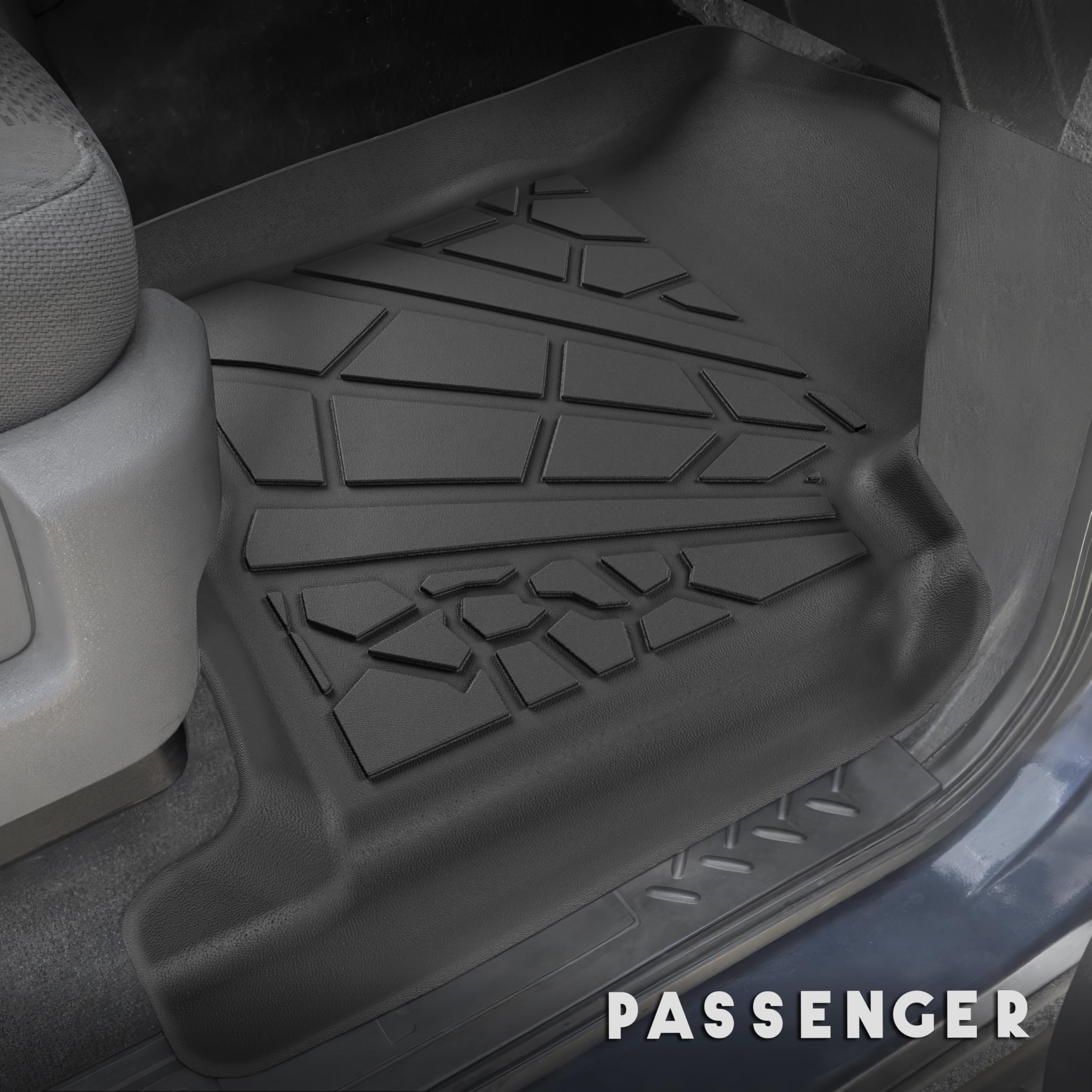 Karpal Floor Mats Fit 2010-2014 Ford F150 Supercrew/Crew Cab With 1St Row Bucket Seat, Custom Fit All Weather Tpe F-150 Floor Li