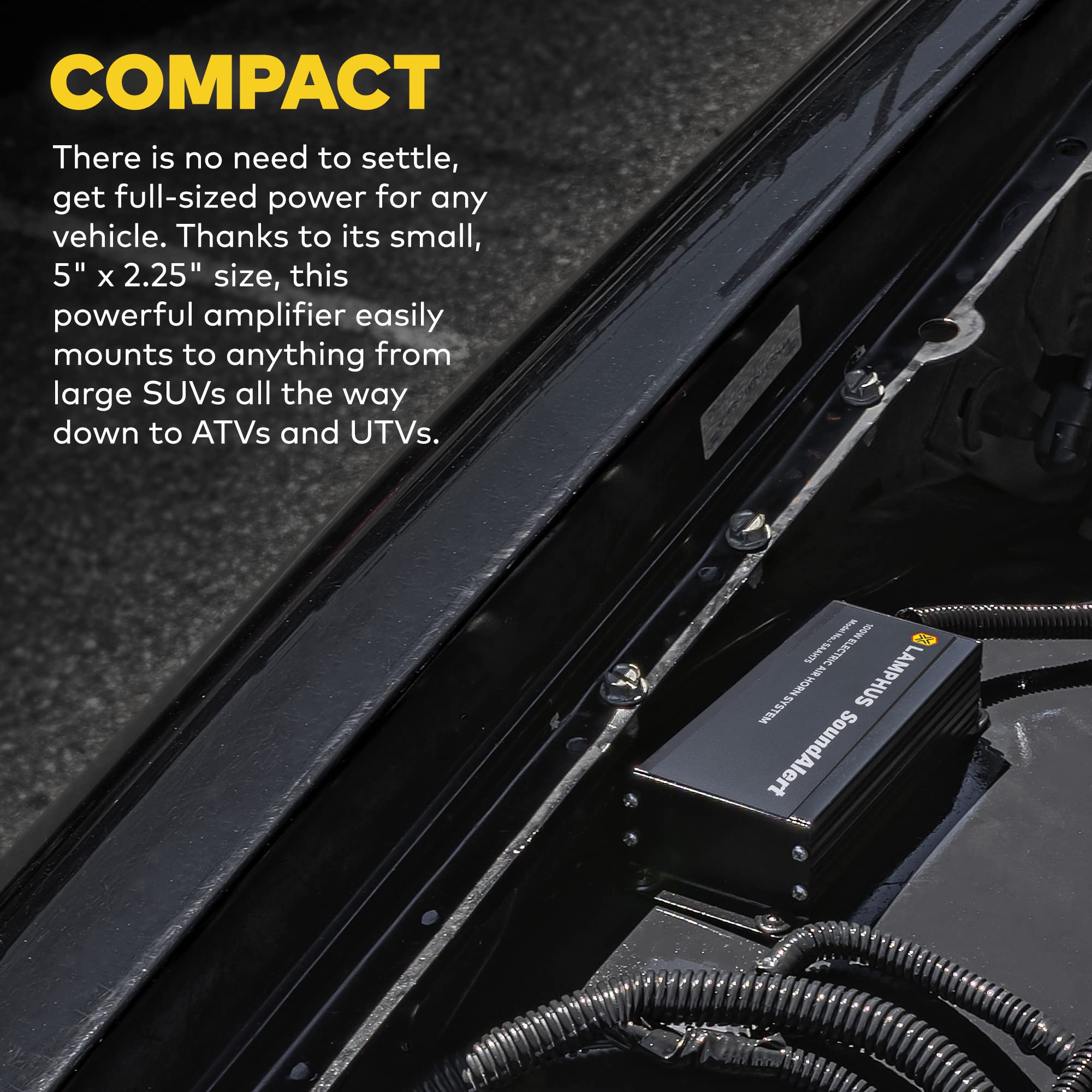 Soundalert 100W Police Air Horn Amplifier Kit [120-130 Db Bullhorn Speaker] [Manual Control Or Stock Horn Bybass] [10 A Fuse Pro