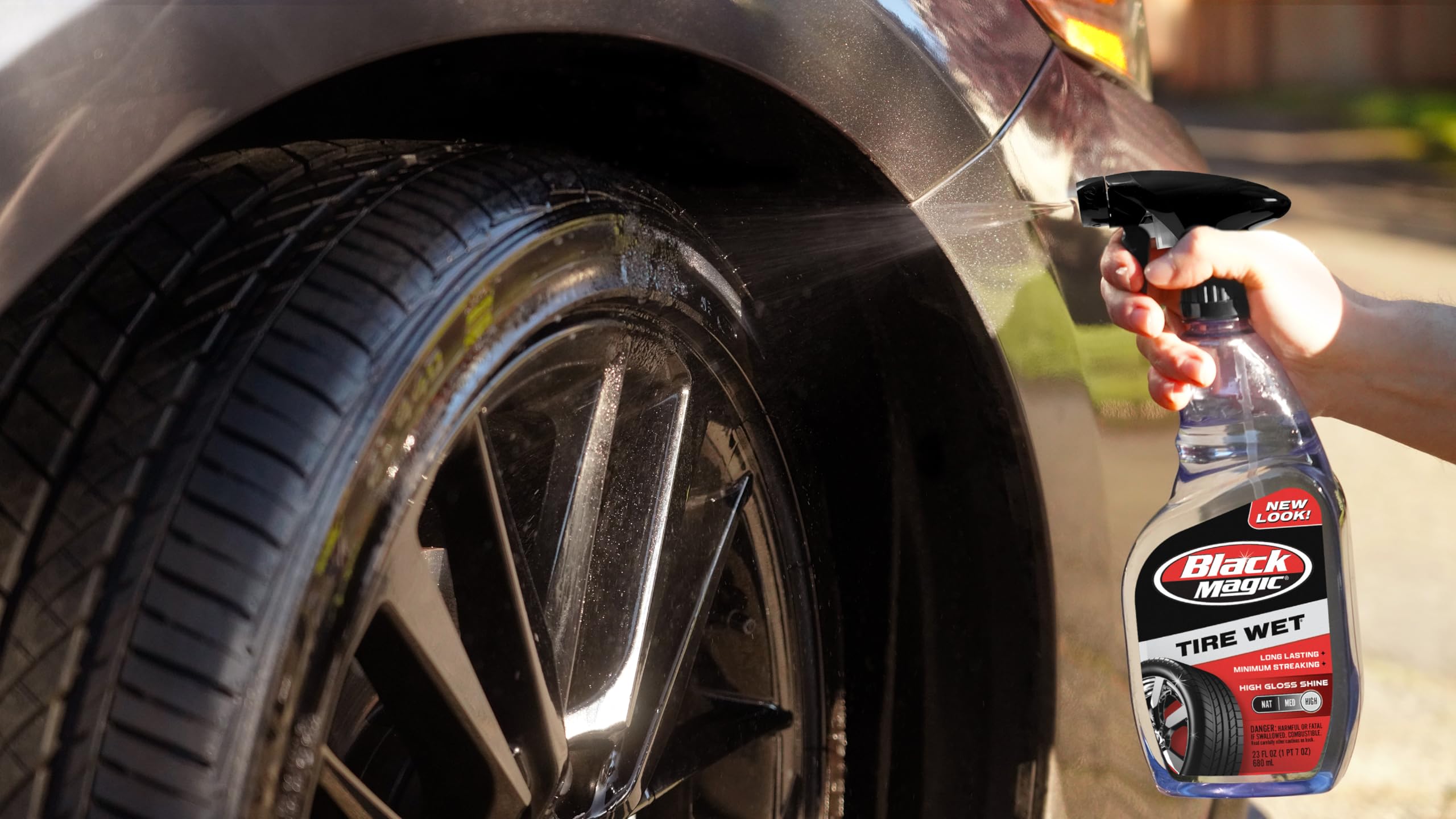 Black Magic 120217 Tire Wet, 23Oz (Pack Of 2) -Specially Formulated Tire Shine To Keep Them Looking Wet, Black, And Glossy With