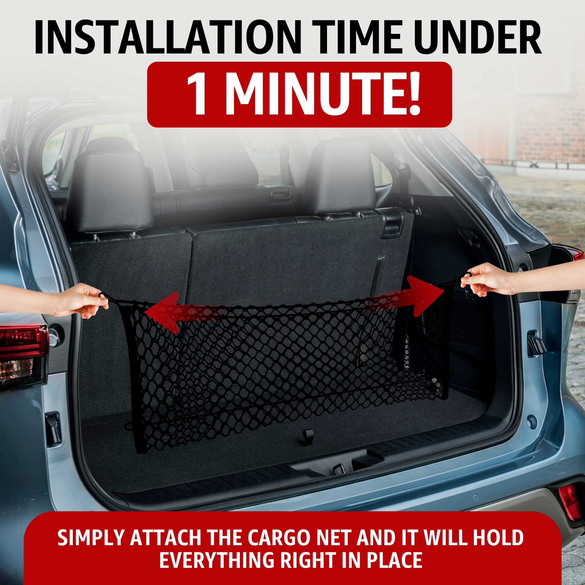 Envelope Style Trunk Mesh Cargo Net For Toyota Highlander 2020-2024 Car Accessories - Premium Trunk Organizers And Storage - Cargo Net For Suv Truck - Best Carrier Organizer For Toyota Highlander