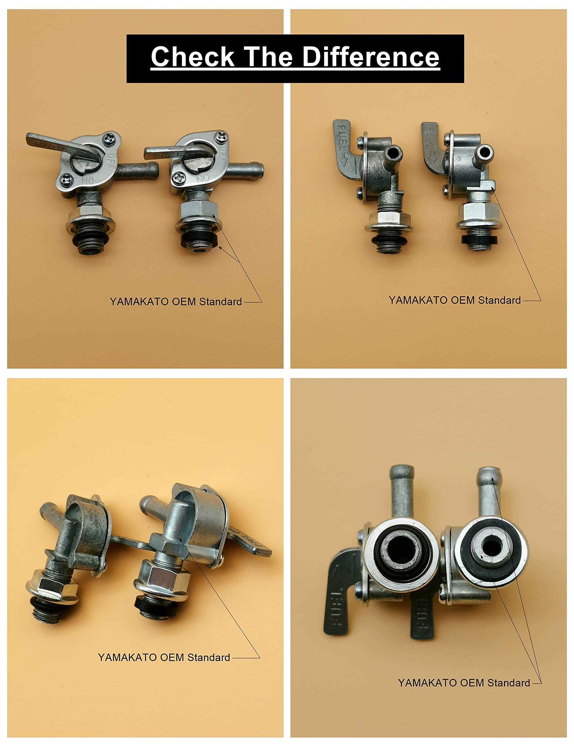 Yamakato Generator Fuel Petcock Switch Gas Tank Shut Off Valve For Champion Firman Generac Oh3384 Briggs & Stratton 310574Gs 193272Gs 204743Gs Yamaha Honda M10 X 1.25Mm 28-1783-V2