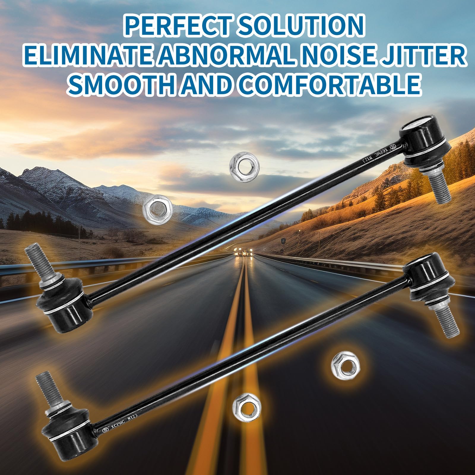 Xcpmc Front Sway Stabilizer Bar End Link Kit 2 Pcs Left & Right|Replacement For Ford Transit|Replace Oe#: K750813 Black