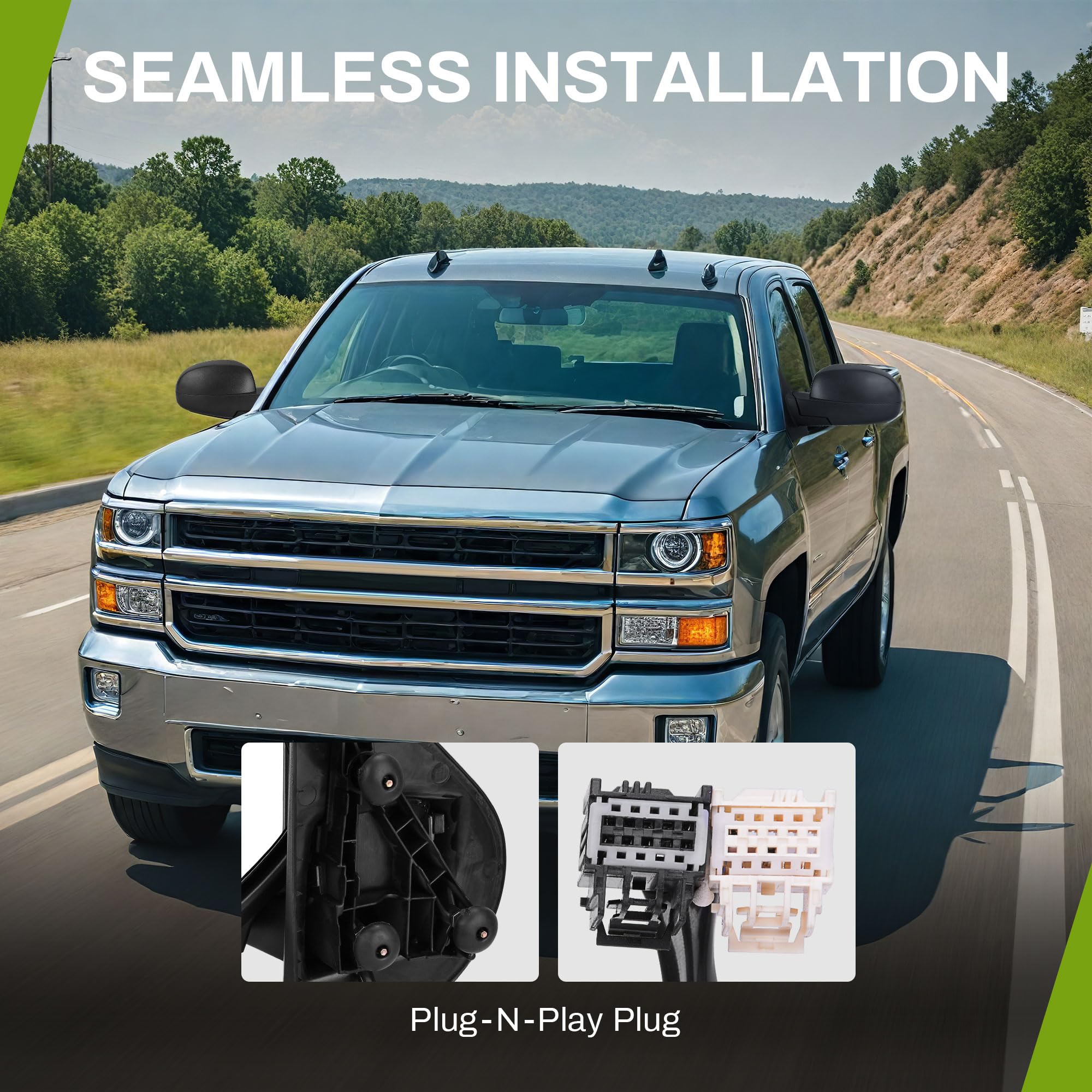 Autosaver88 Left Driver Side Mirror Compatible With 2007-2013 Chevy Silverado Gmc Sierra(07 New Body), Power Adjustable Door Mir