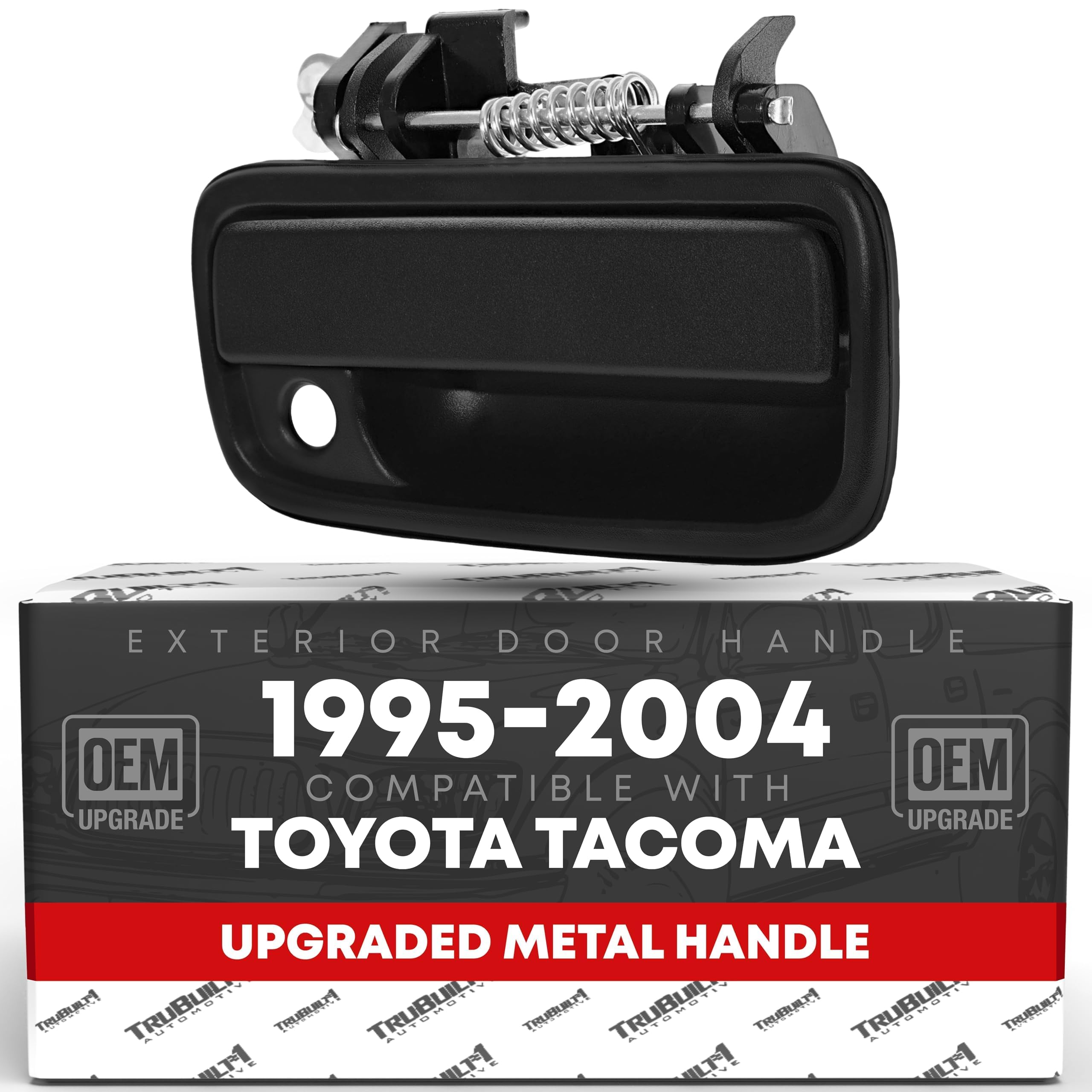 Exterior Front Passenger Door Handle Replacement, Upgraded Metal - Compatible With 1995-2004 Toyota Tacoma - Textured Black - Oe
