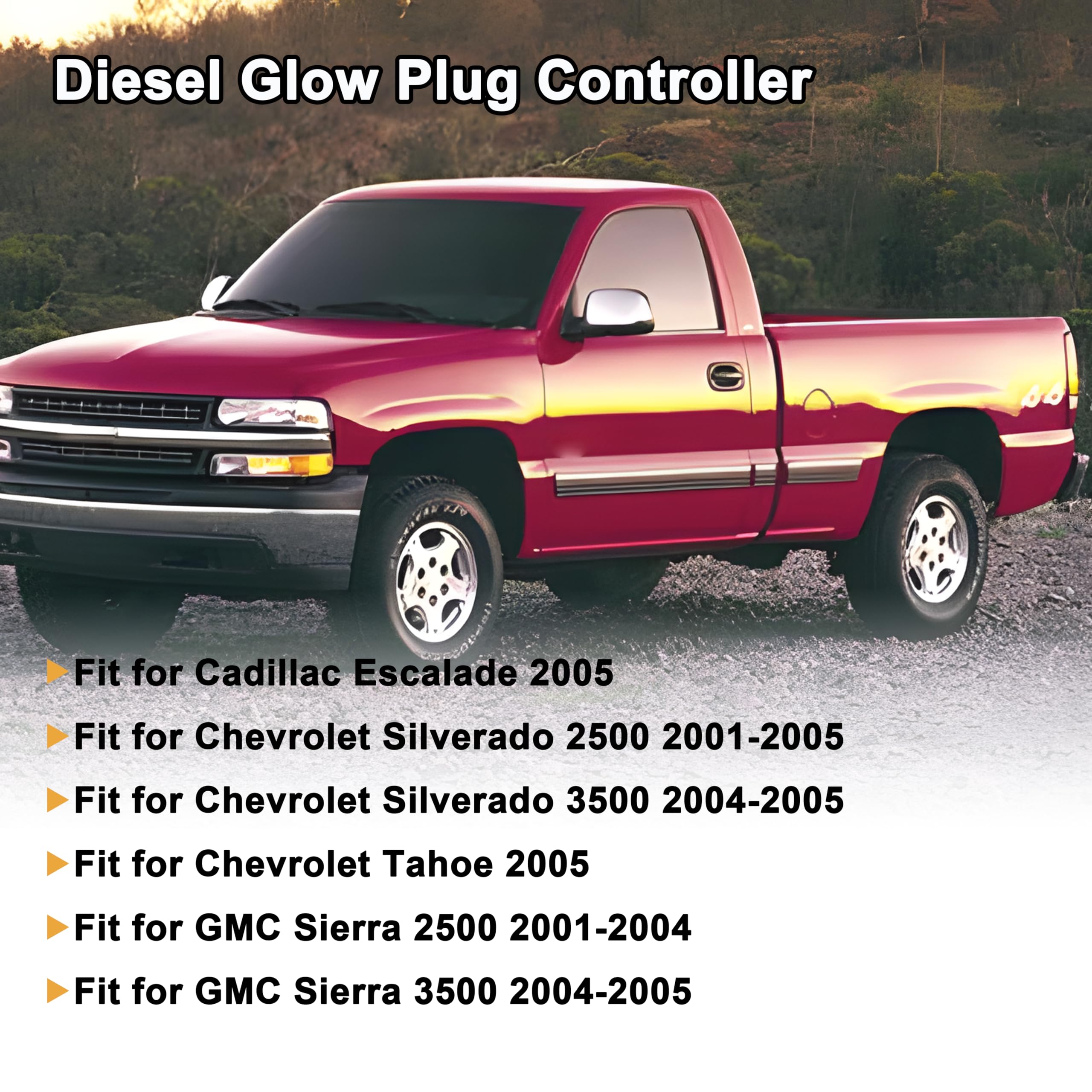 RY-1556 Diesel Glow Plug Controller Fit for Chevrolet Silverado 2500/3500 2001-2005, for GMC Sierra 2500/3500 2001-2005, for Cad