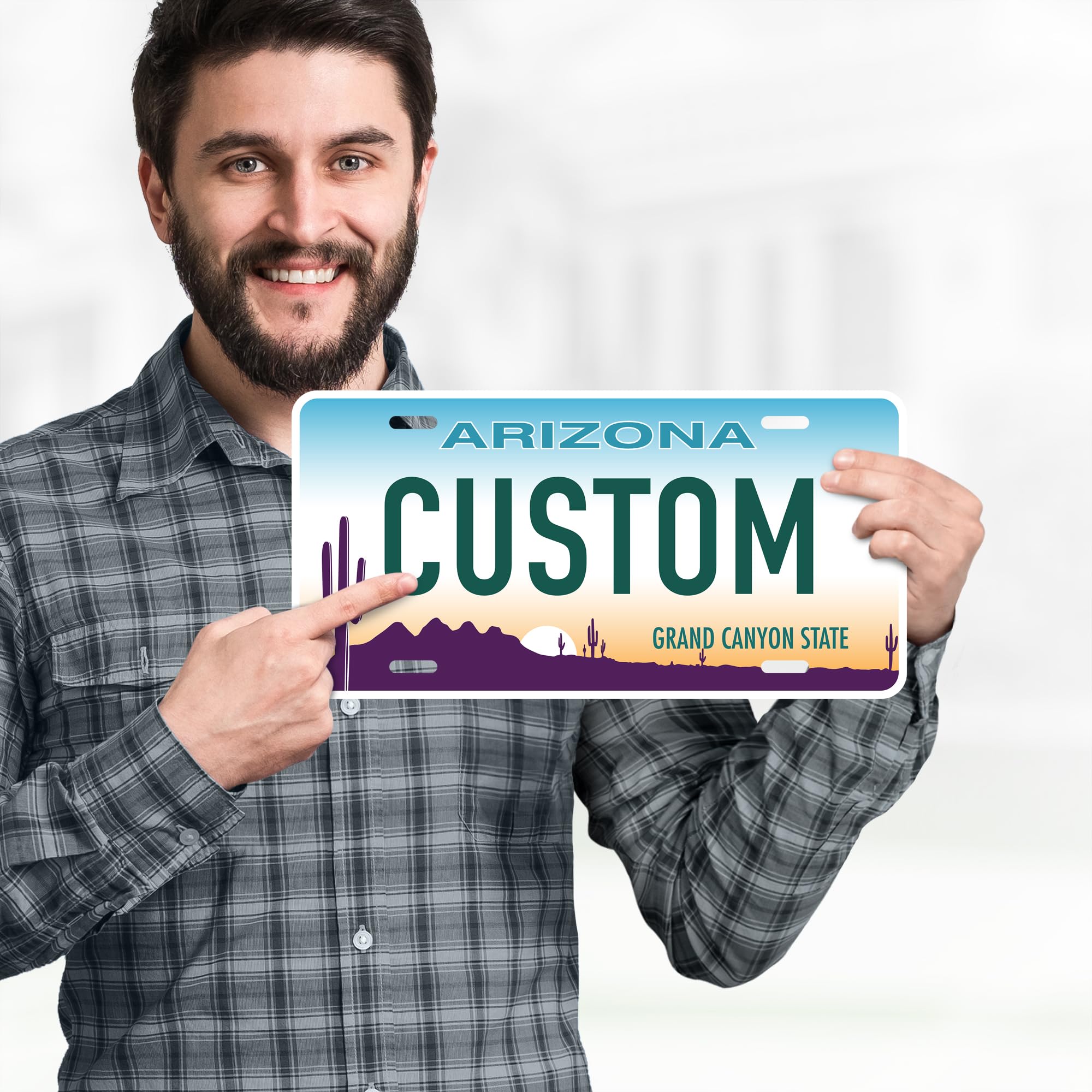 Custom Arizona License Plate, Personalized License Plates For Car, 6X12 Inch, Rust-Free Fade Resistant Aluminum, Usa Made By My
