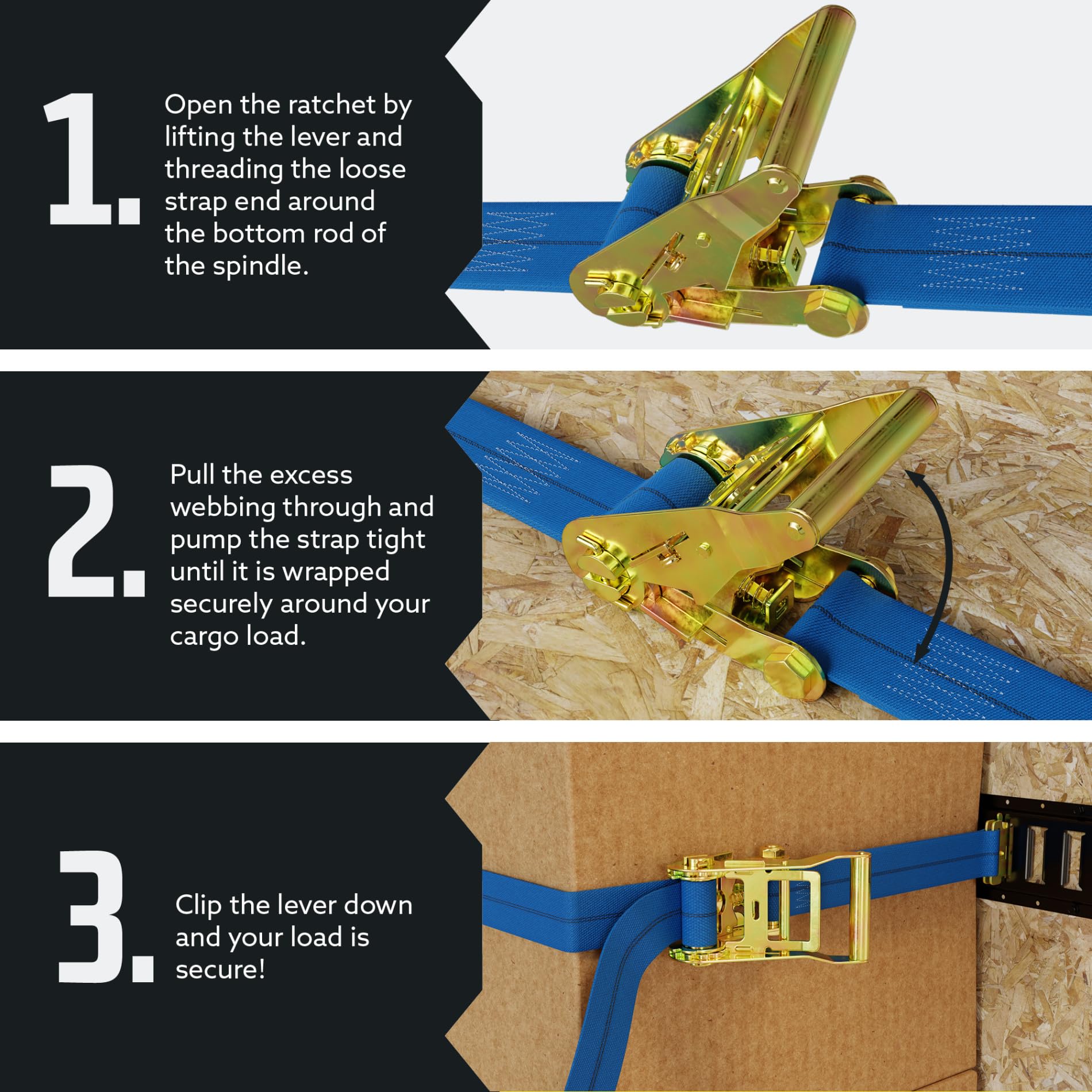 Dc Cargo Mall E Track Ratchet Straps Cargo Tie-Downs, (Pack Of 8) 2 X 20 Heavy Duty Blue Tie-Down Rachet Straps, Strong Ratchet