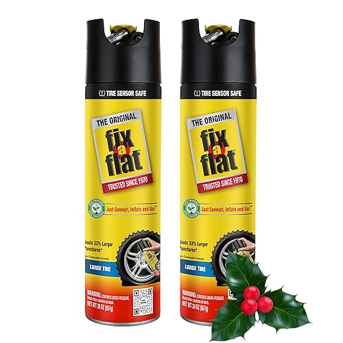 Fix-A-Flat S60197 Aerosol Emergency Flat Tire Repair And Inflator, For Standard Tires, Universal Fit For All Cars, 16 Oz (Pack O