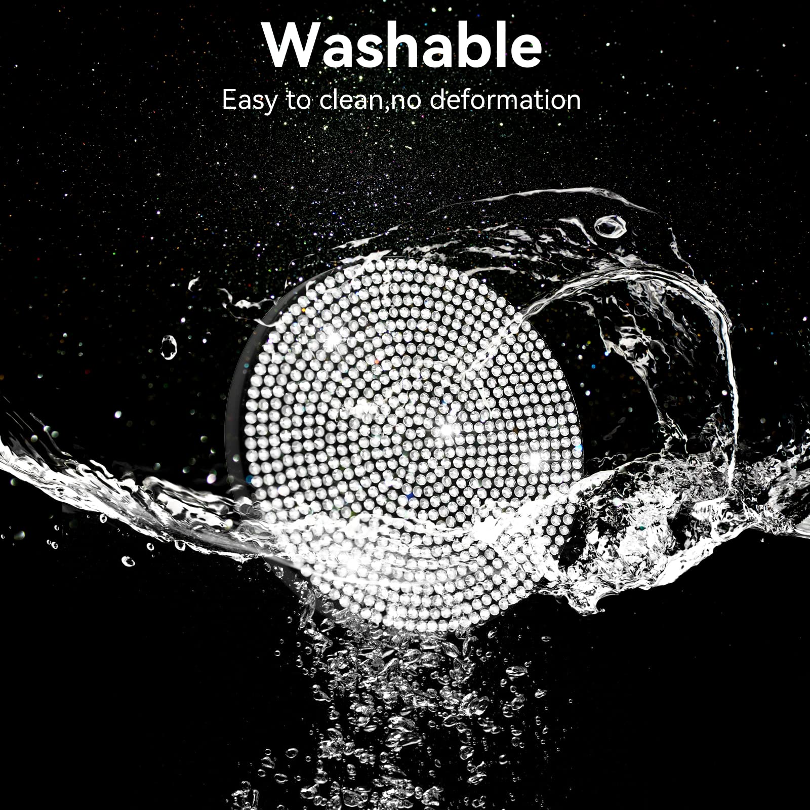 Singaro Bling Cup Holder Coasters For Car, 2Pcs Universal Non-Slip Cup Holder, Embedded Decorative Coasters, Shiny Crystal Car I