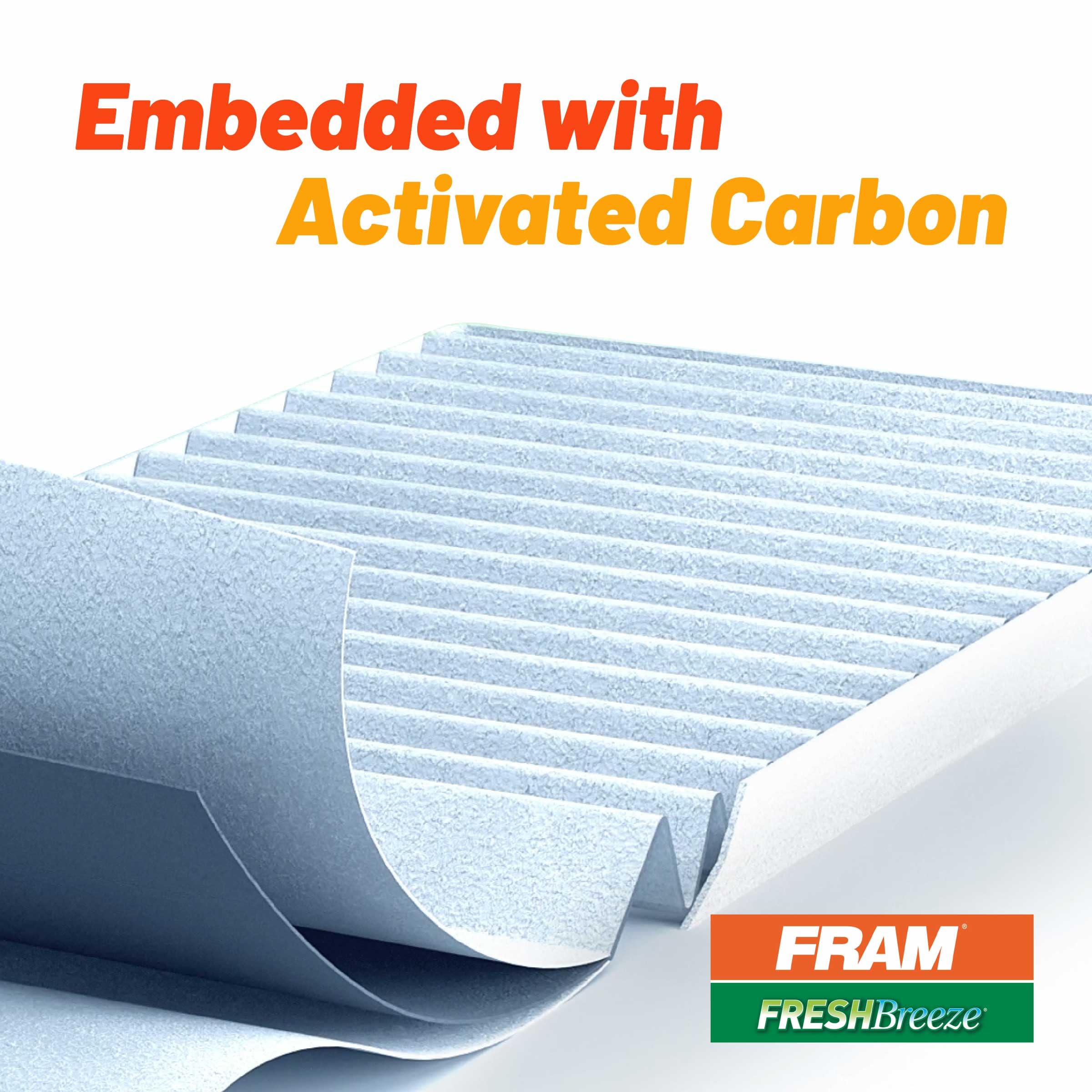 FRAM Fresh Breeze Cabin Air Filter Replacement with Arm & Hammer Baking Soda and Activated Carbon, CF12307, 2 Year Protection, E