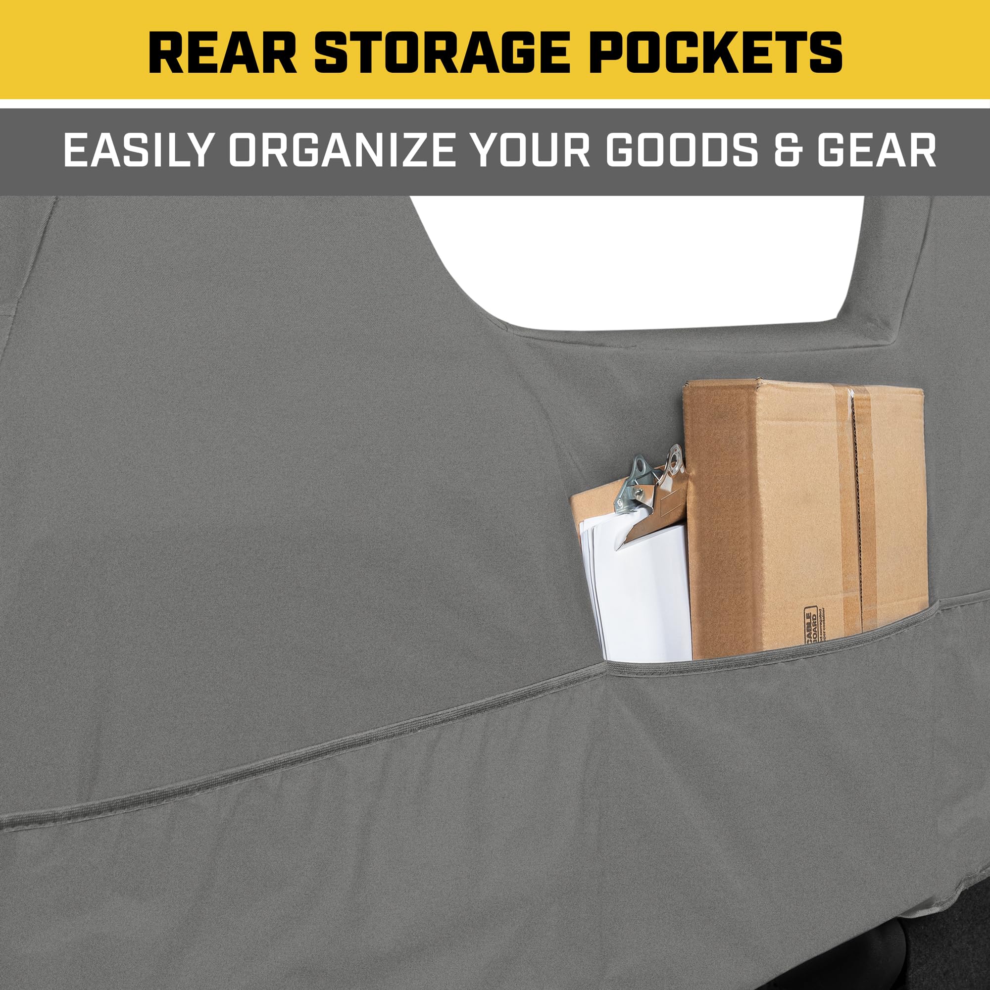 CAT Custom Fit Front Bench Seat Cover for Ford F250 / F350 / F450 / F550 (1999-2007) - Durable Oxford Gray Truck Seat Cover with