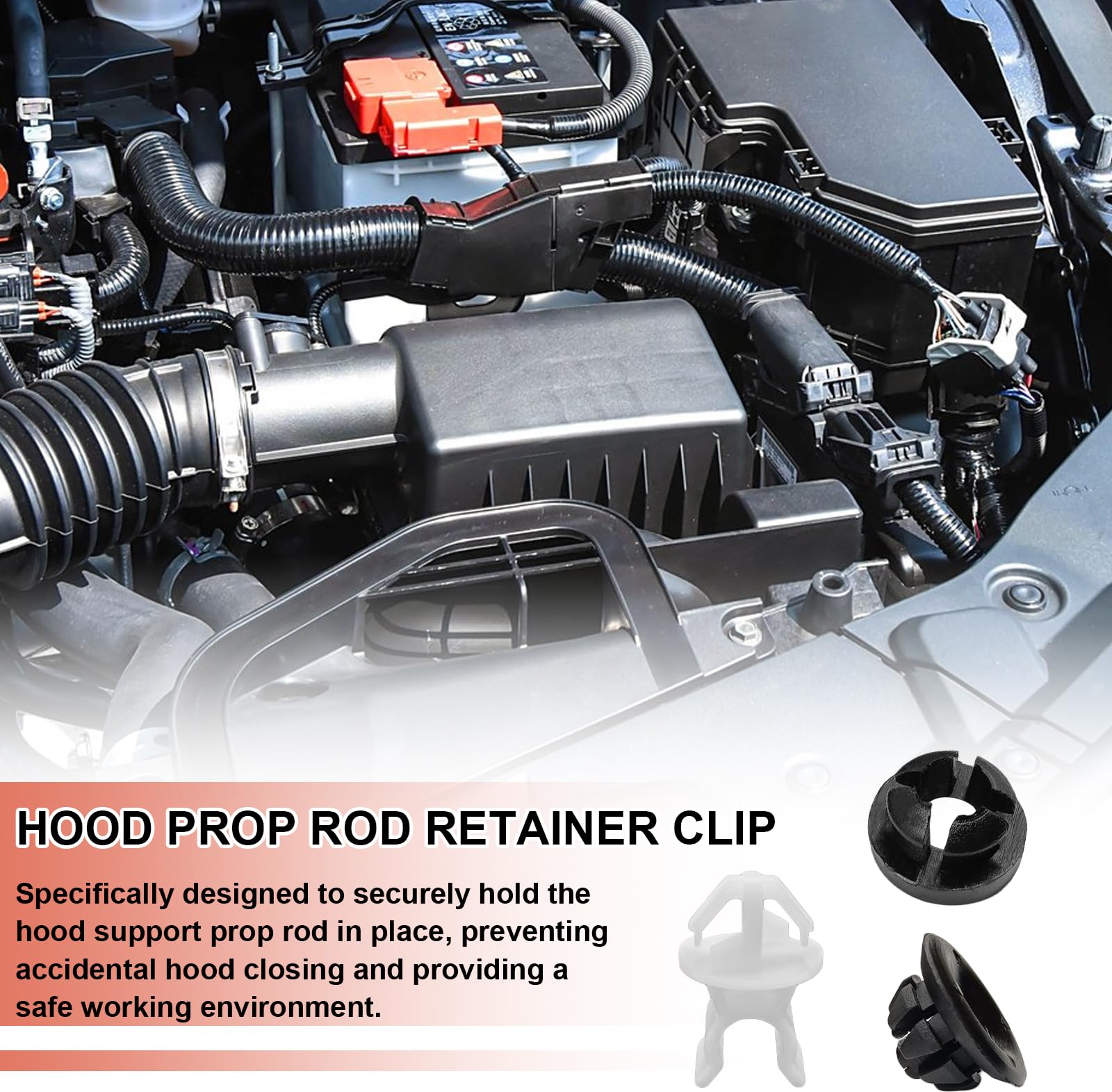 Icyhaws 3Pcs Car Hood Support Prop Rod Clips, Hood Rod Grommet Clips #91503-Ss0-003 91604-Sd2-013 Compatible With Honda Accord O