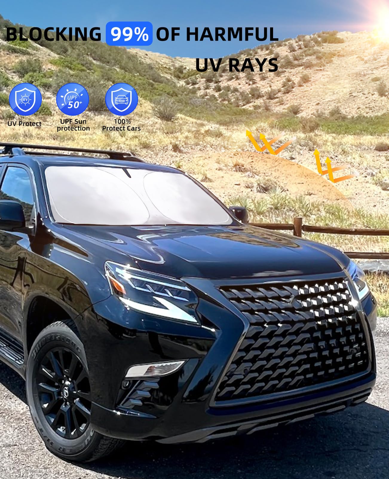 For Lexus 2024 Car Windshield Sunshade Foldable Sun Shield For Lexus Ls Gx 2022 2023 Windshield Cover For Ls400 Ls460 Gx400 Gx46