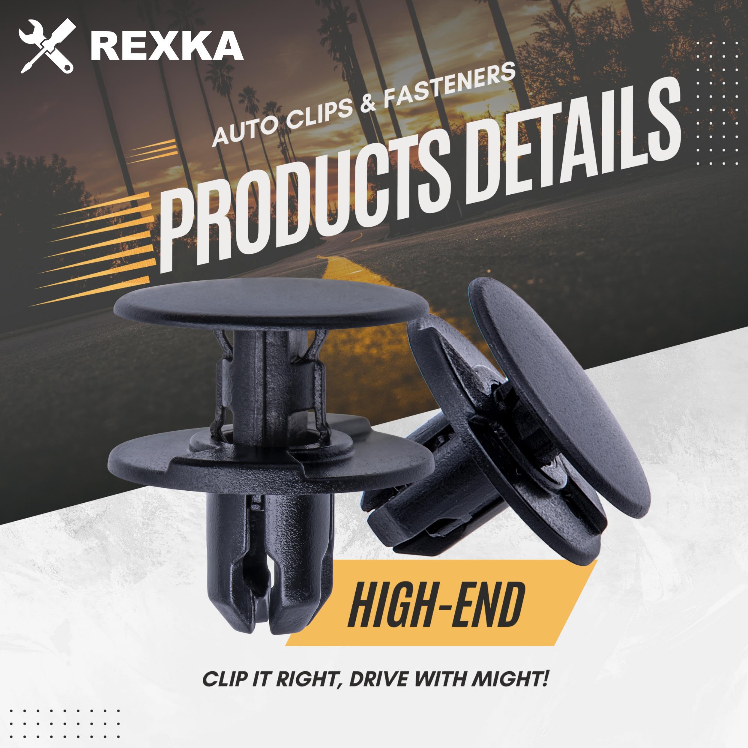 Rexka 40Pcs Front Fender Liner Retainer Clip 91501-Tr0-003 For Honda Acura Accord Civic Clarity Crosstour Cr-V Fit Odyssey Ilx M