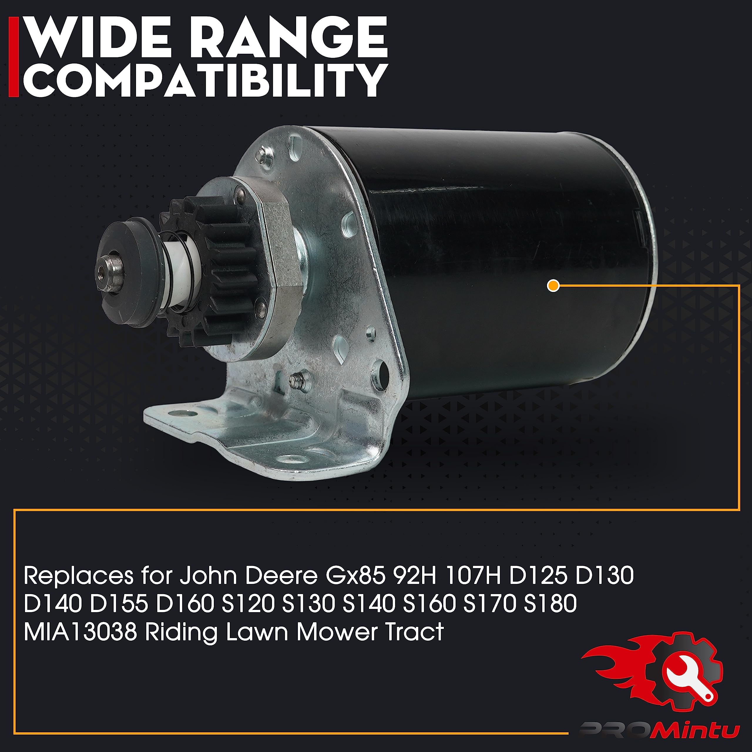 PROMintu Starter Motor Replaces for John Deere Z235 Z255 Z425 Z435 Z445 Z465 Z335E Z355E Z515E Z525E Z335M Z345M Z535M Z345R Z35