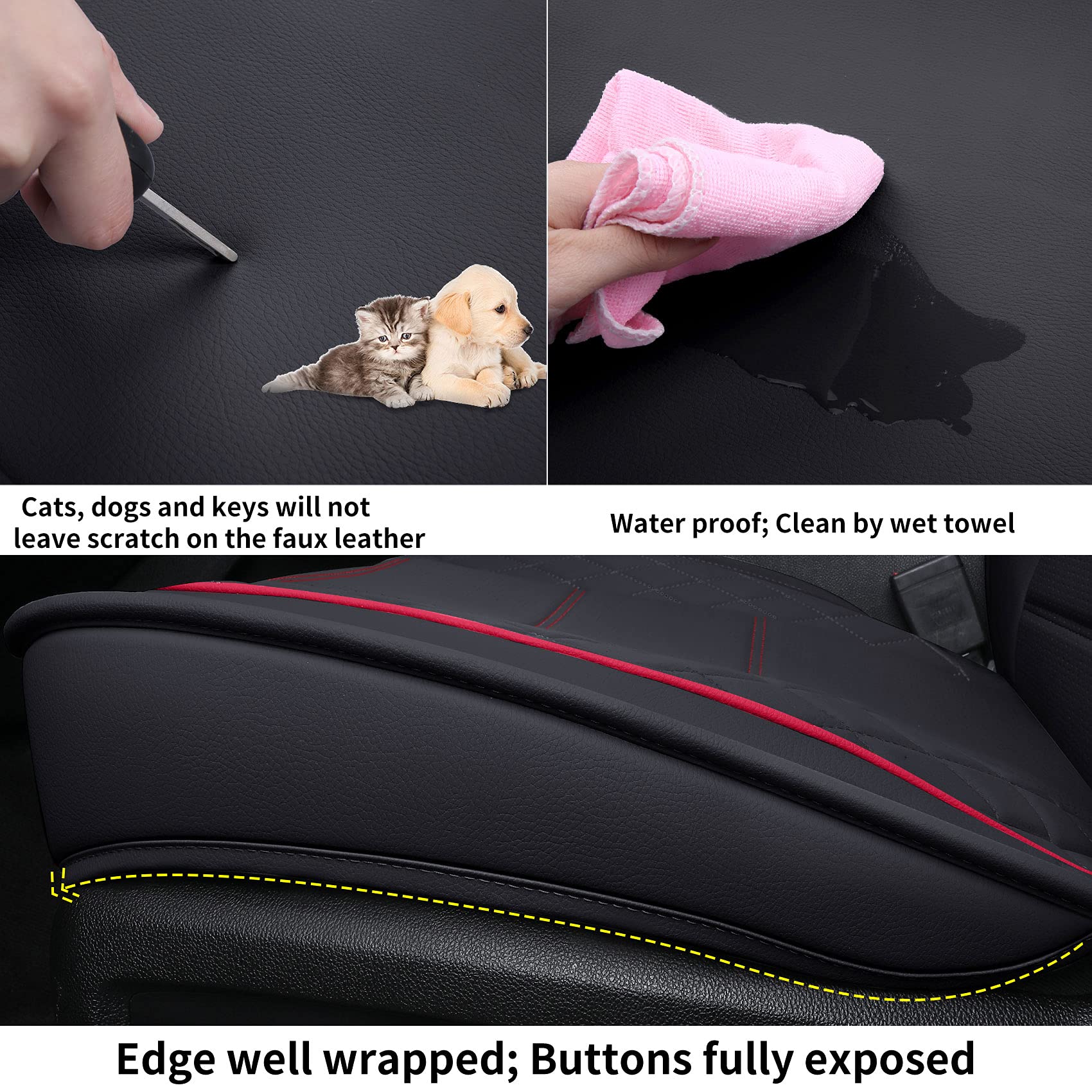 Luckyman Club Chevy Silverado/Sierra X04-S3 Front Seat Cover, Fit 2007-2025 1500/2500 Hd/3500 Hd Crew, Regular, Double/Extended