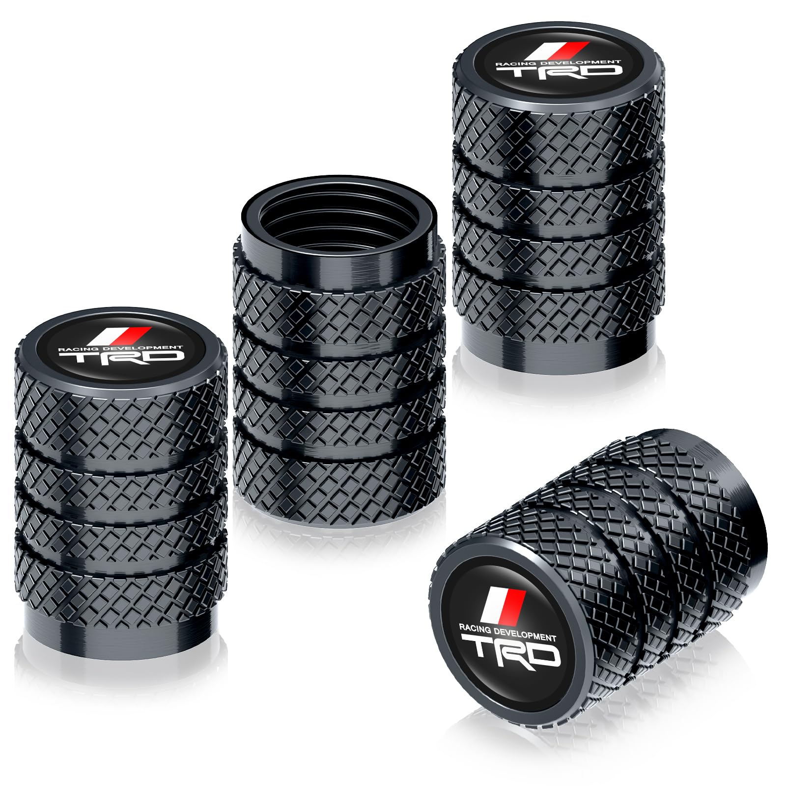 Tire Valve Caps, Valve Stem Caps for TRD Racing Development Sequoia Tundra Tacoma 4Runner PRO, Alloy Car Tire Caps for Corrosion