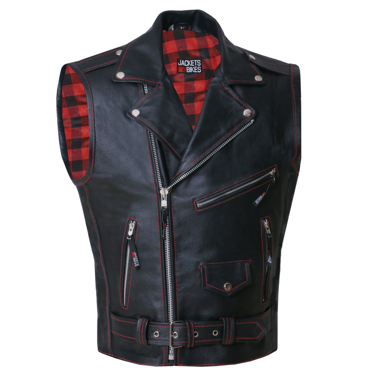 Men'S Classic Cowhide Leather Motorcycle Biker Vest | Concealed Carry Gun Pocket WBCARB0BTPDC237