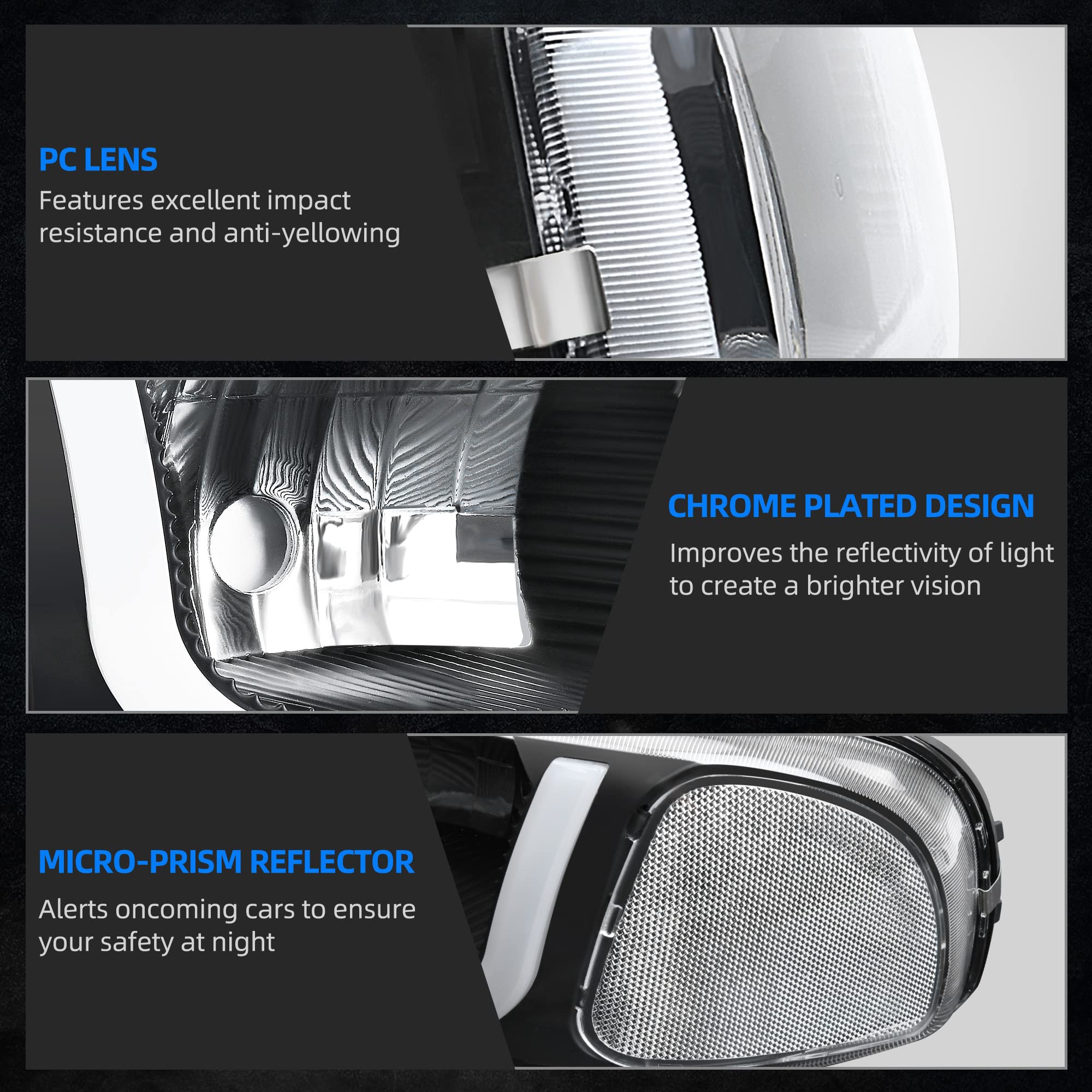 Autosaver88 Led Drl Headlights Assembly Compatible With 1999-2006 Gmc Sierra 1500 2500/2001-2006 Sierra 1500Hd 2500Hd 3500/2001-