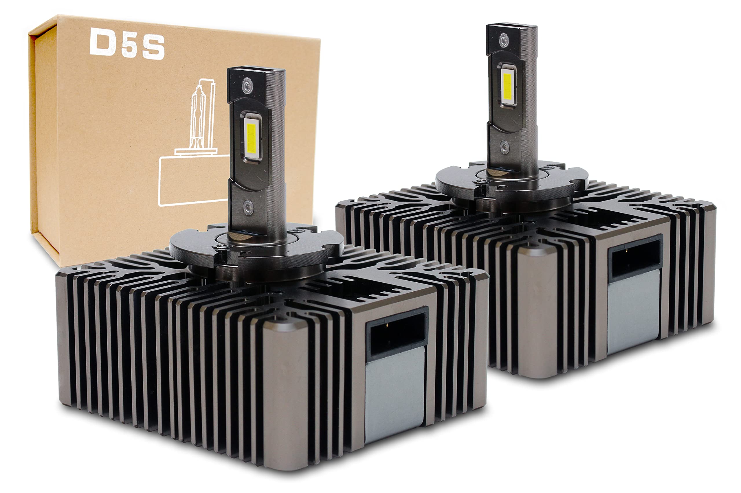 Genxenon Replacement D5S 35W Led 6000K 8,000 Lumens White Headlight Light Bulbs Error-Free Canbus Plug-And-Play Low And High Bea