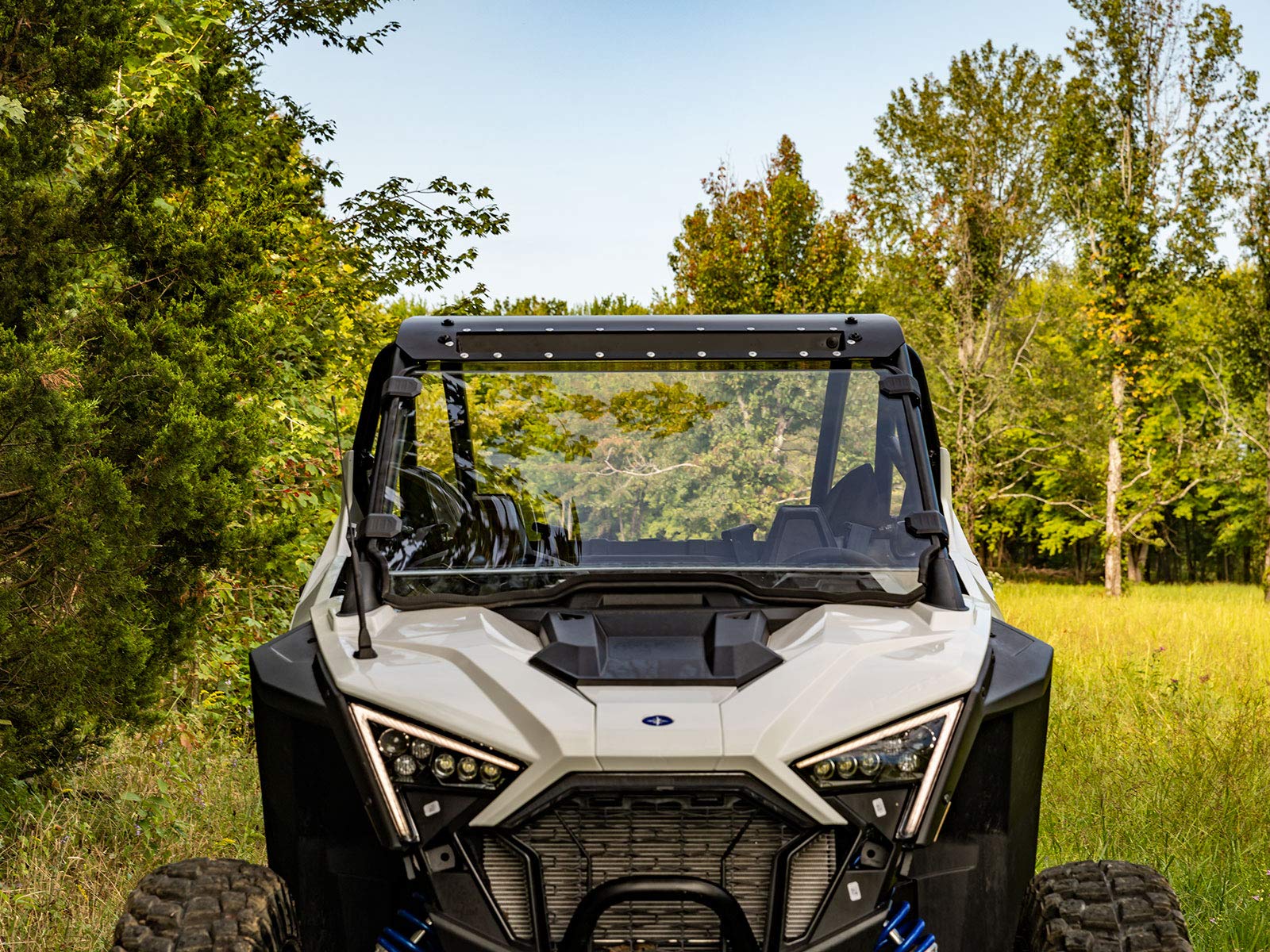 SuperATV Heavy Duty Scratch Resistant Full Windshield for 2020+ Polaris RZR PRO XP / PRO XP 4 | 1/4'' Thick Polycarbonate 250X S