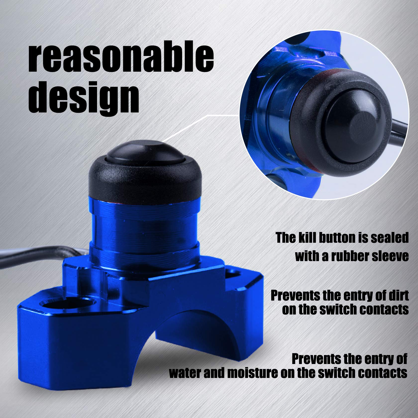 Oraevy Cnc Universal Motorcycle Engine Stop Start Kill Switch Button With Mounting Backplate Compatible With Yamaha Yz250 Yz450