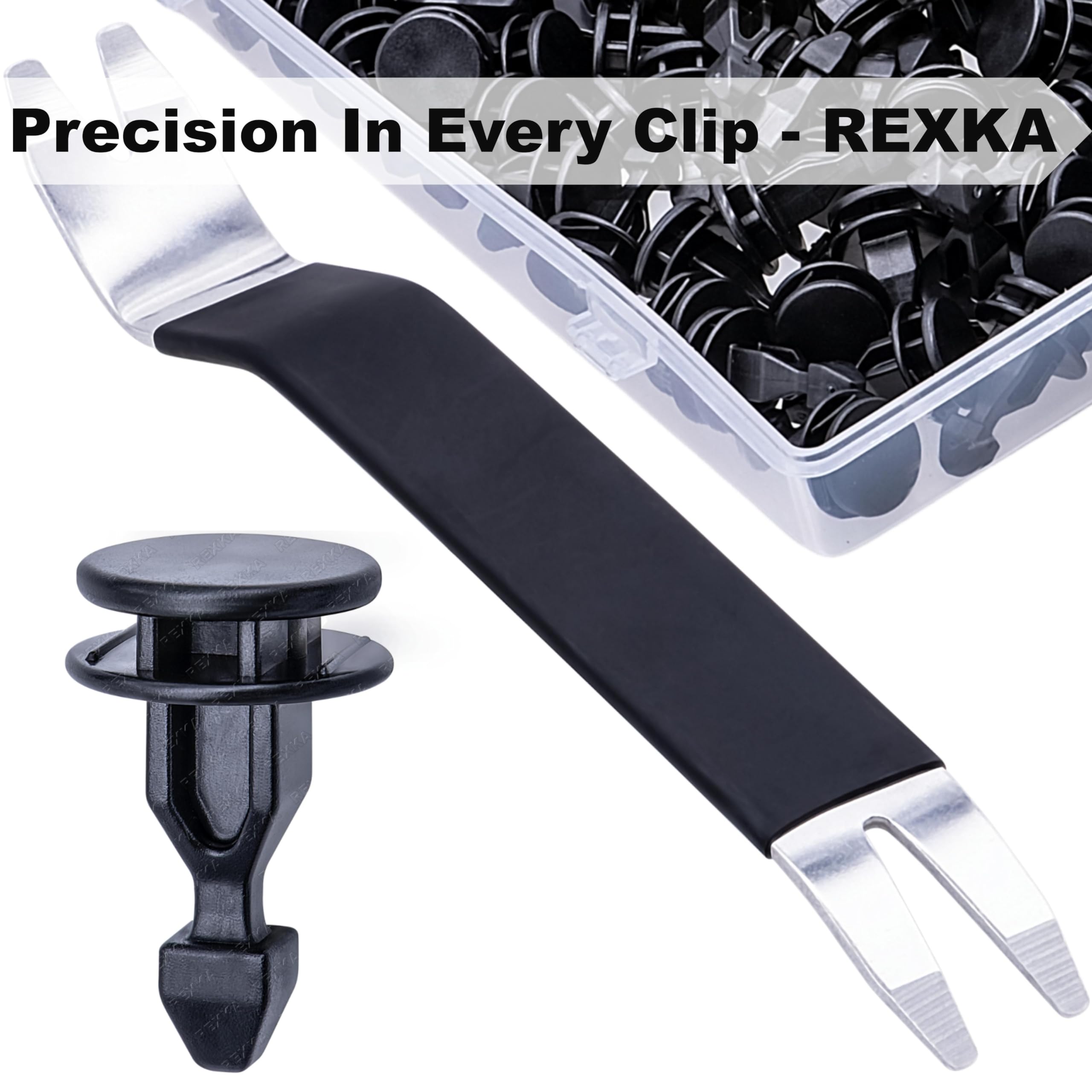 Rexka 101Pcs Striker Engine Cover Retainer Clip Compatible With Honda 91547-Tz5-A02 Honda Odyssey, Pilot & Ridgeline Acura Mdx,