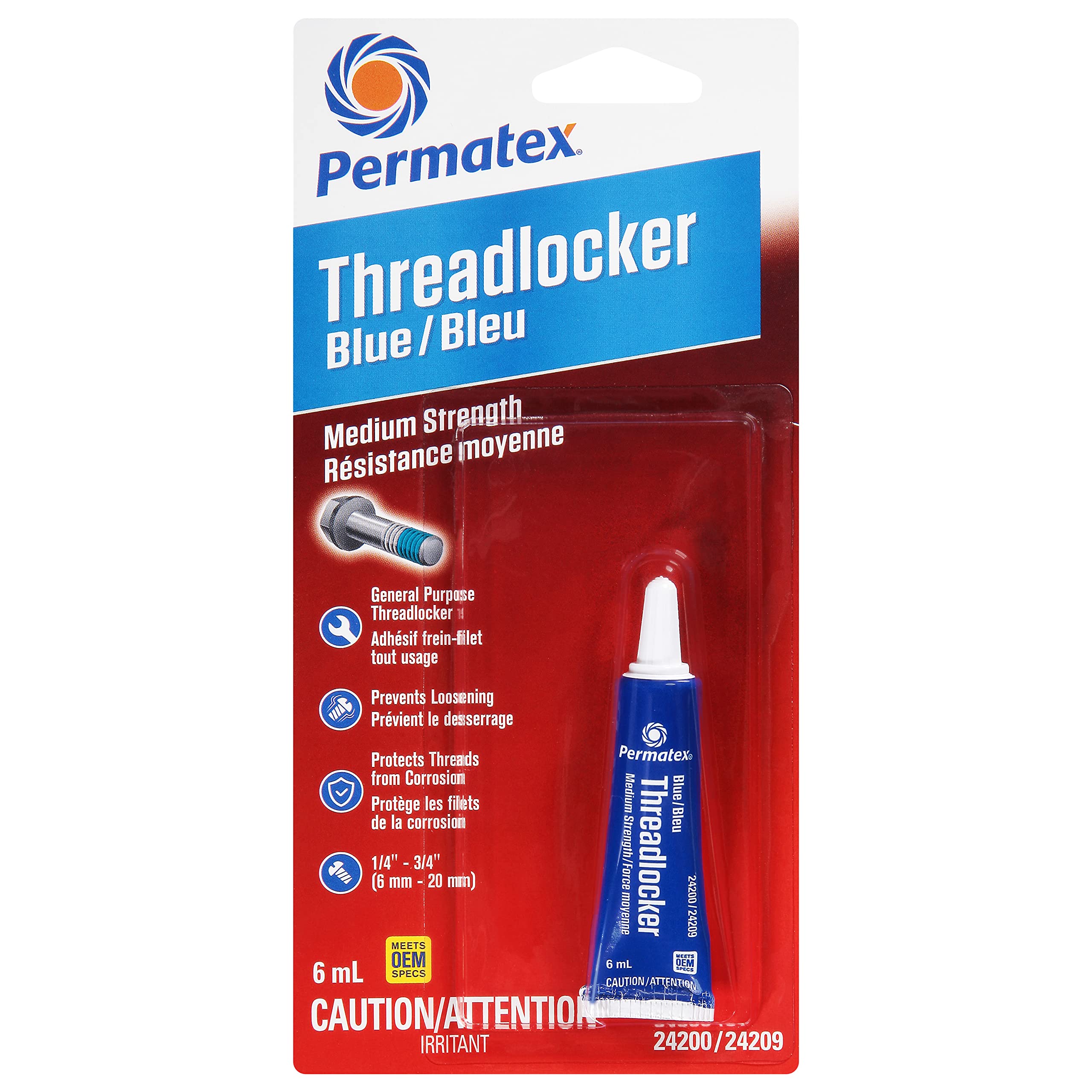 Permatex 27-070 Blue Medium Strength Threadlocker 6Ml