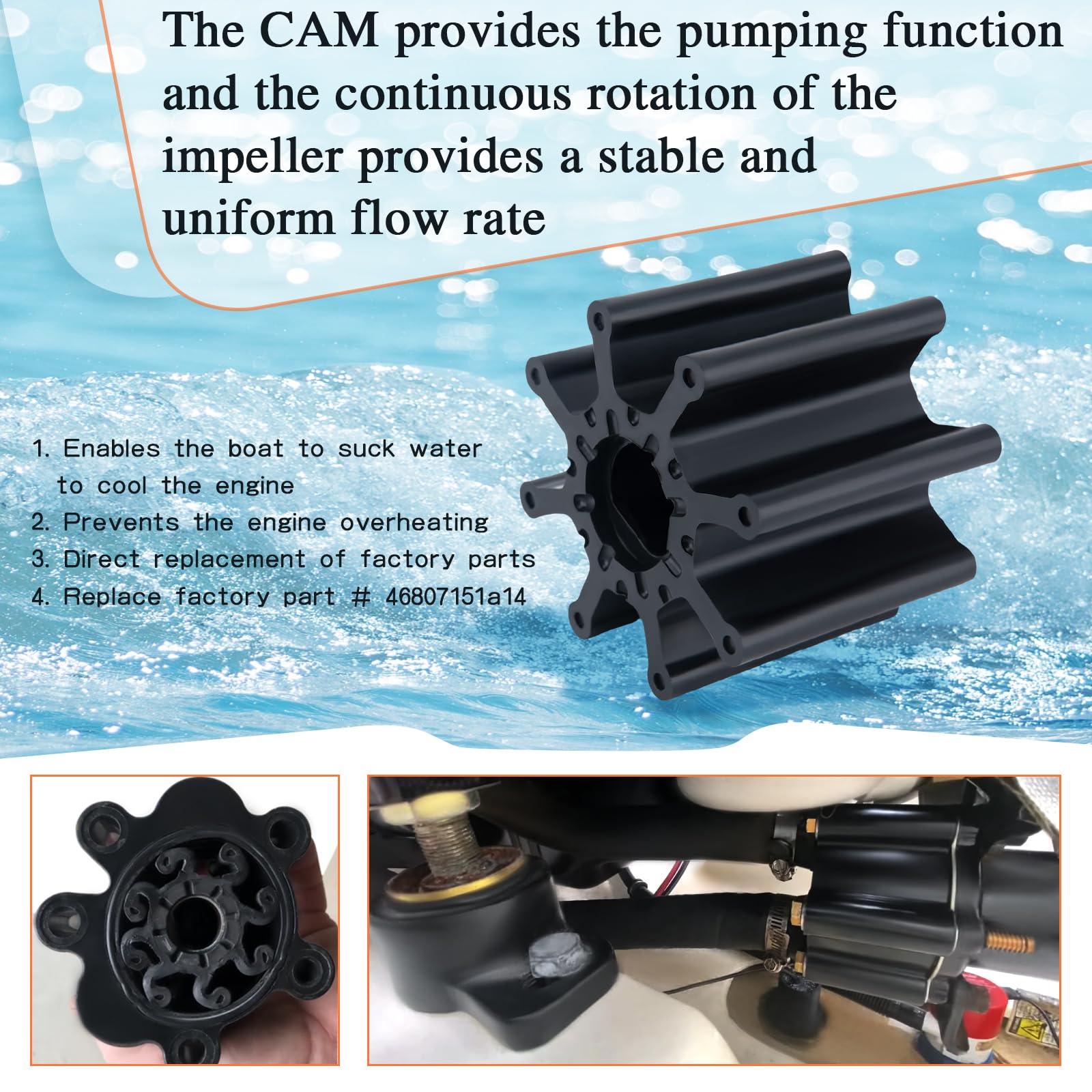 46-807151A14 Water Pump Housing & Impeller Repair Kit Replaces For Mercruiser Bravo 46-807151A14,By Liyyoo