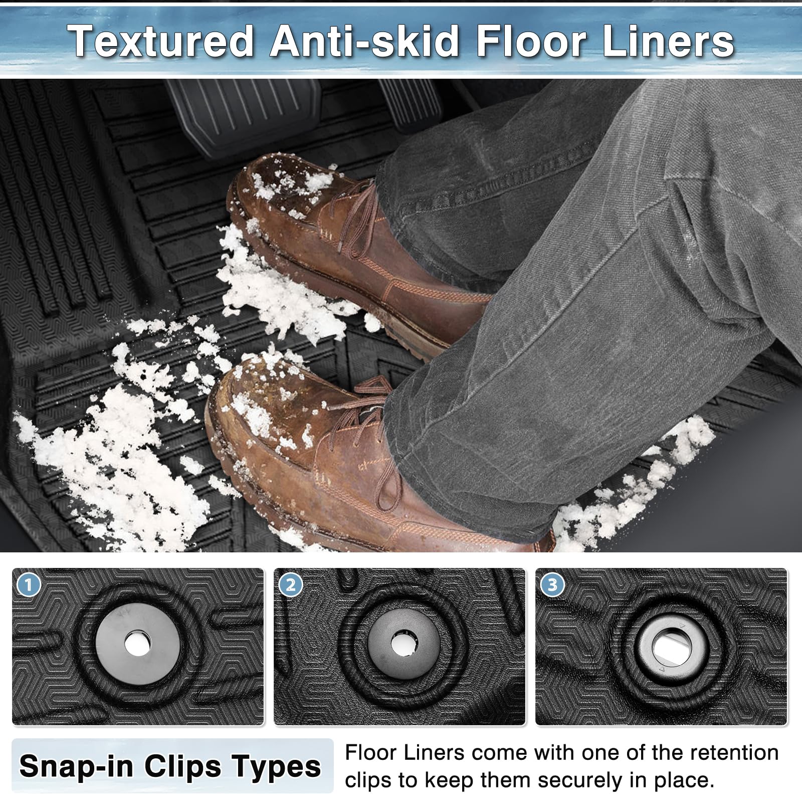 Mixsuper Floor Mats For Toyota Gr86 2022-2025 All Weather Floor Liners 1St & 2Nd Row Set Black