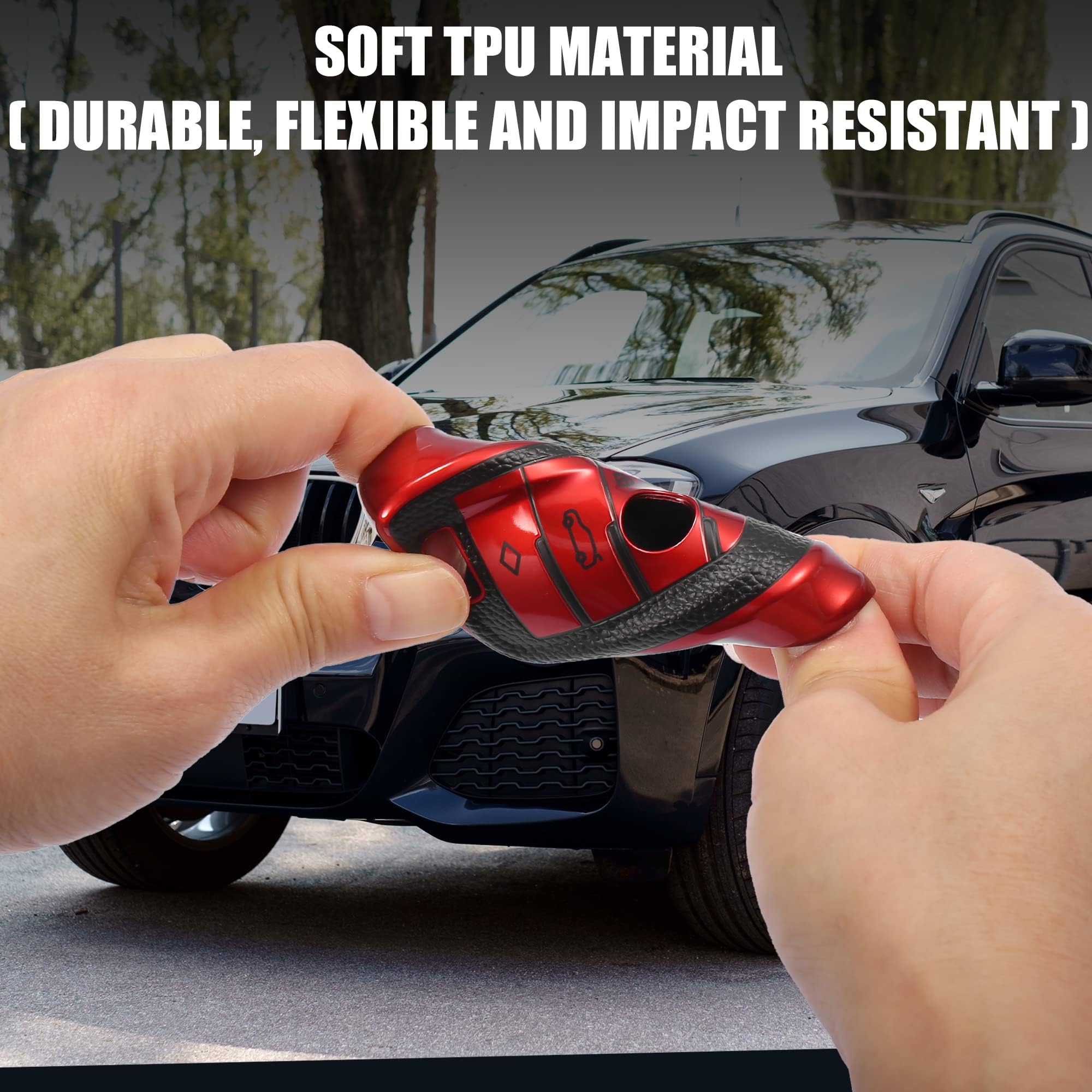 Unifizz Car Car Key Fob Cover Blade Shape Remote Key Fob Protective Case Tpu Black Red For Bmw 2 5 6 7 Series For Bmw X1 X2 X3 X5 X6 M5 M6 Gt3 Gt5 Series