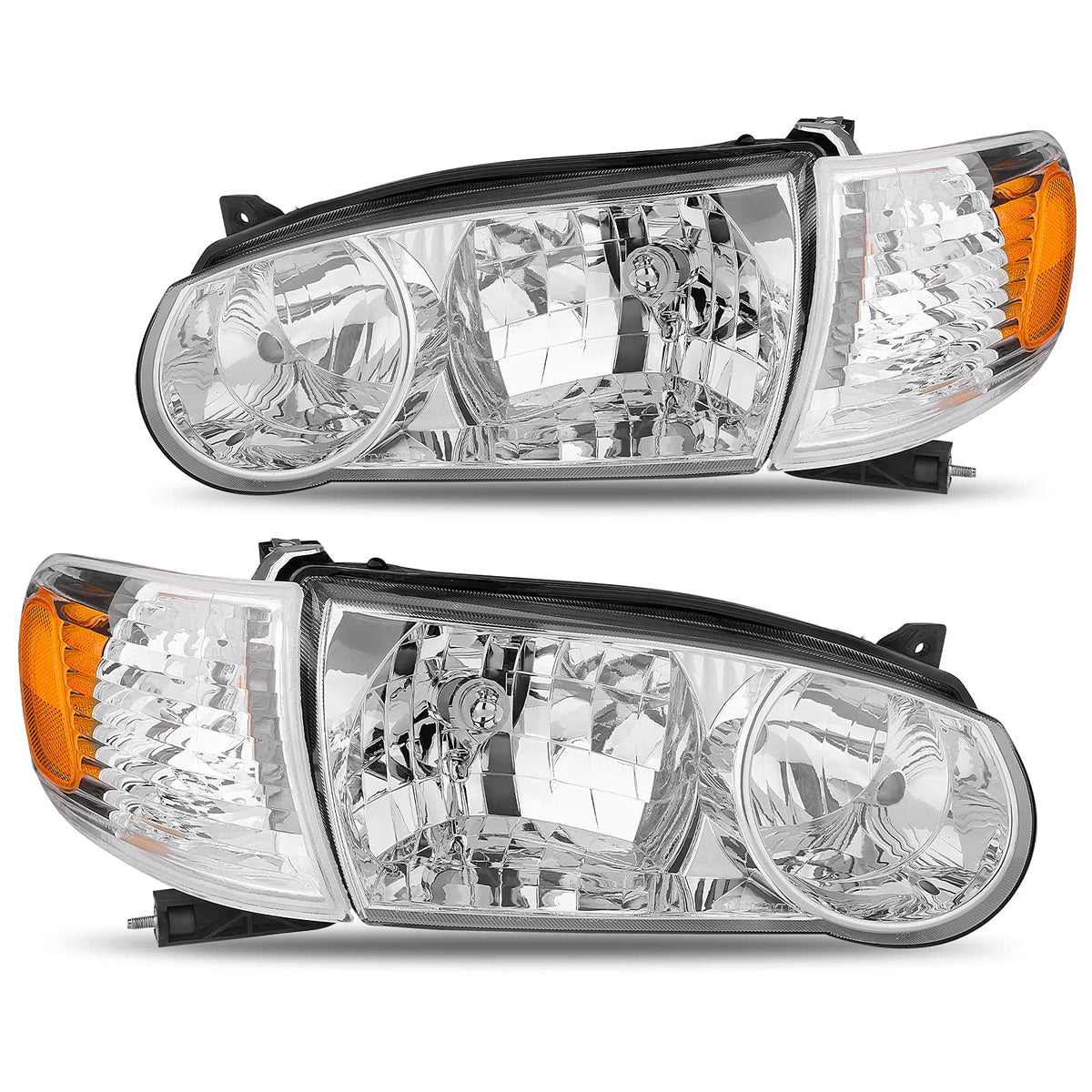 Autosaver88 Headlight Assembly Compatible With Corolla 2001-2002 Headlight Assembly Headlamps Replacement + Front Signal Lights