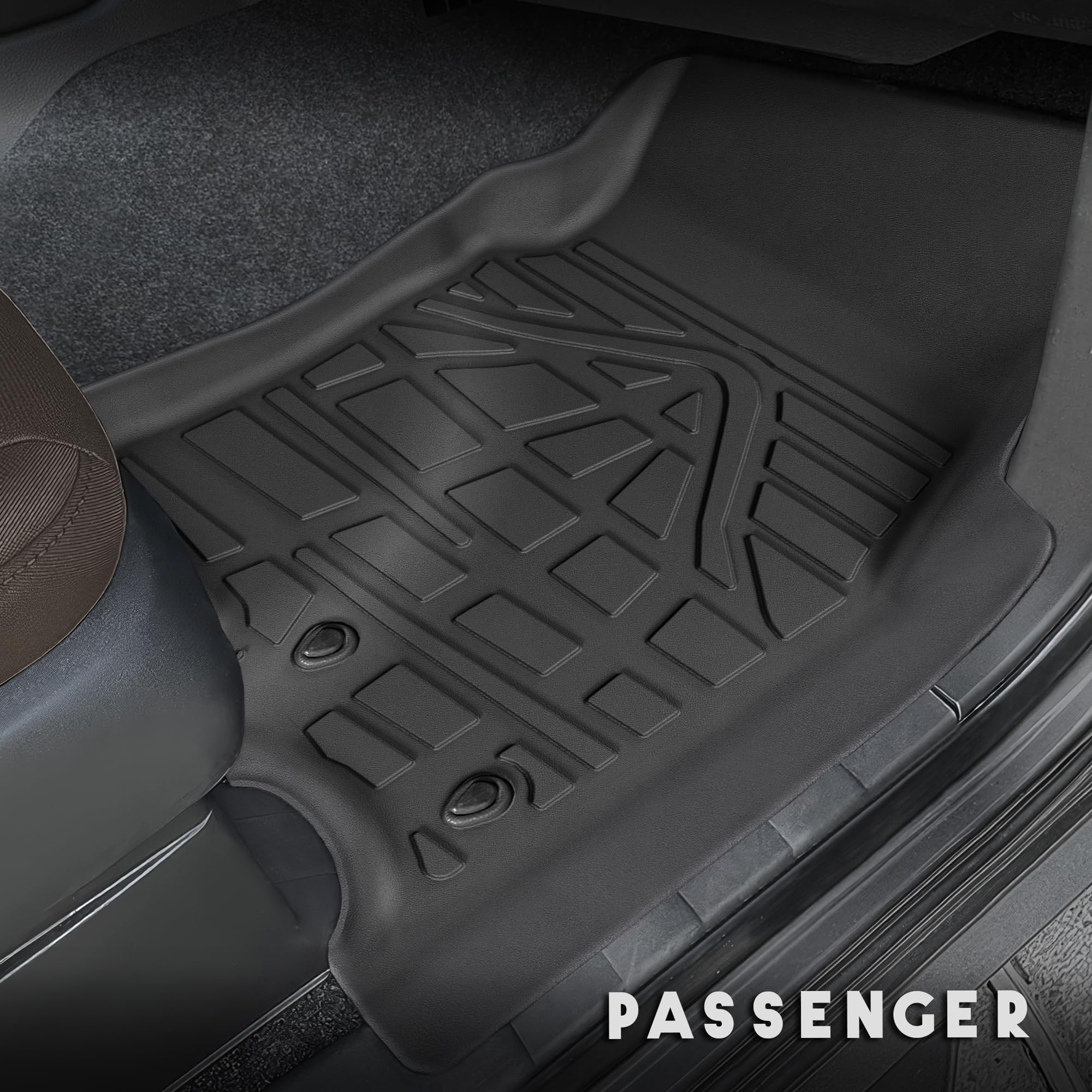 Karpal Floor Mats Fit For Nissan Frontier 2022 2023 2024 Crew Cab W/ 2Nd Row Under-Seat Storage, Tpe All Weather Protection Heav