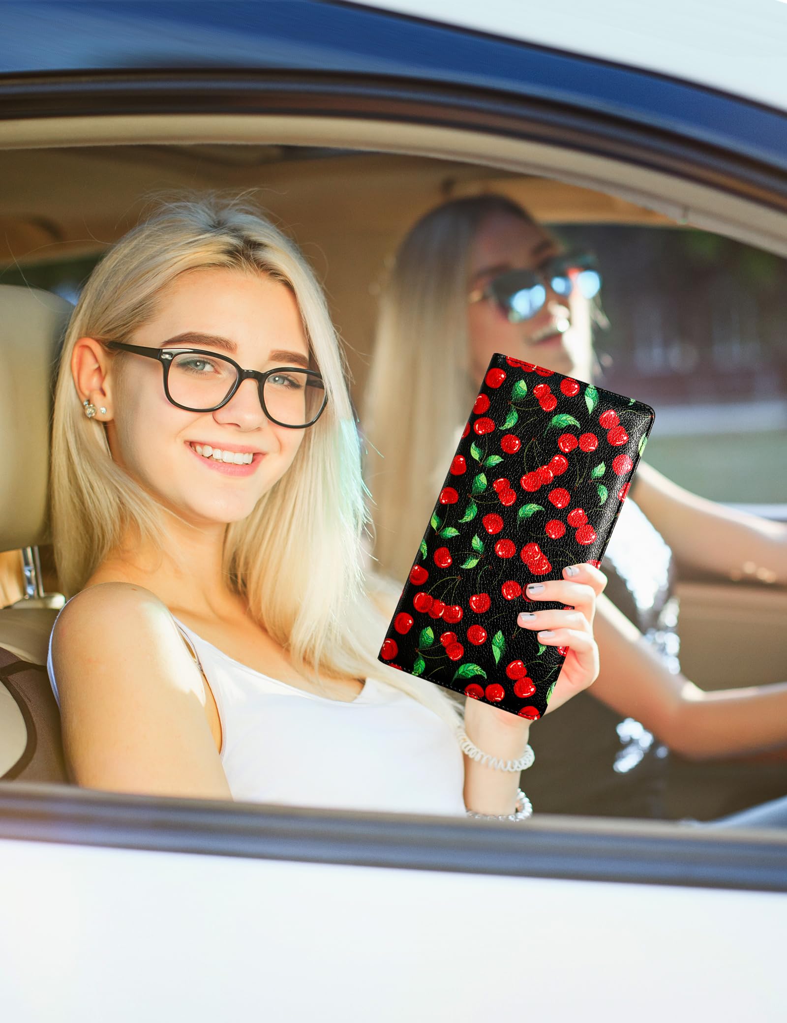 Mymazn Car Registration And Insurance Holder, Pu Leather Glove Box Car Organizer With Magnetic Closure, Car Document Holder For