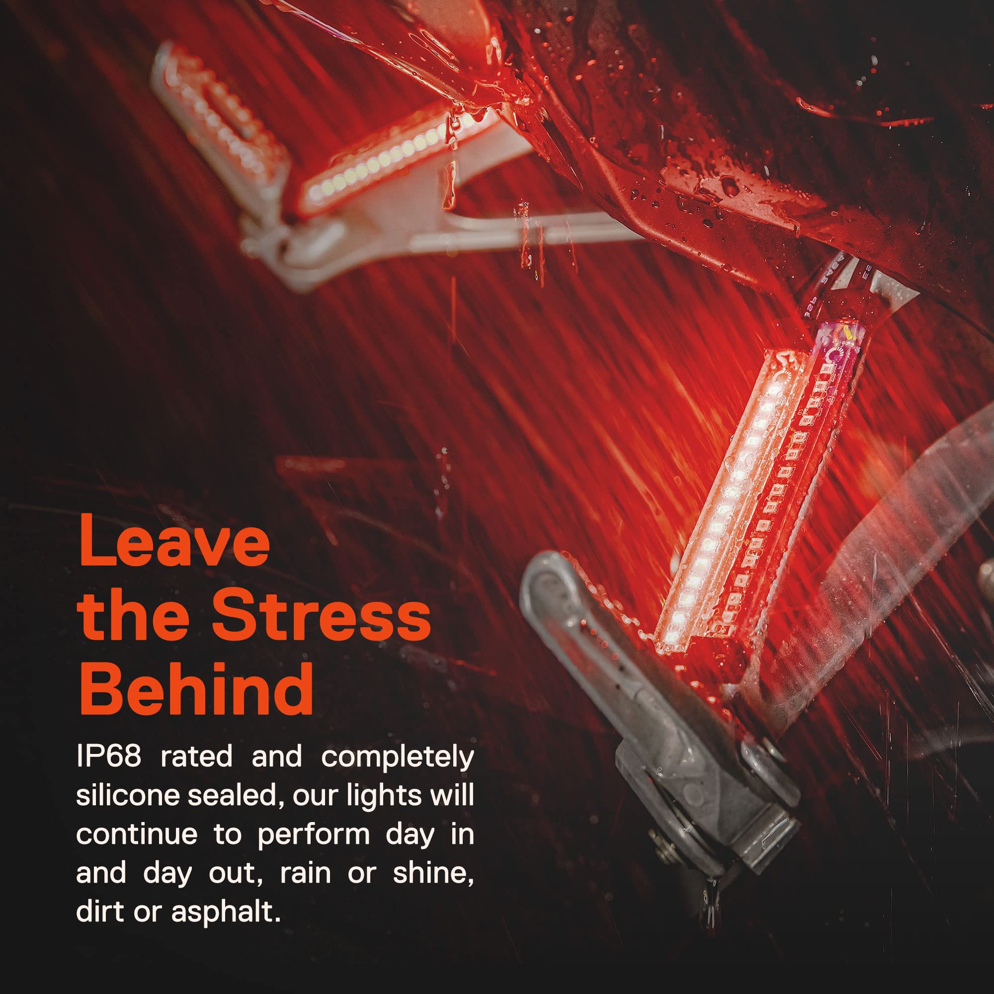 ONLINE LED STORE 2pc 5 Red Waterproof Motorcycle Turn Signal & Brake Tail Light Strip Kit - Flexible, Self-Adhesive, for Dirt Bike ATV