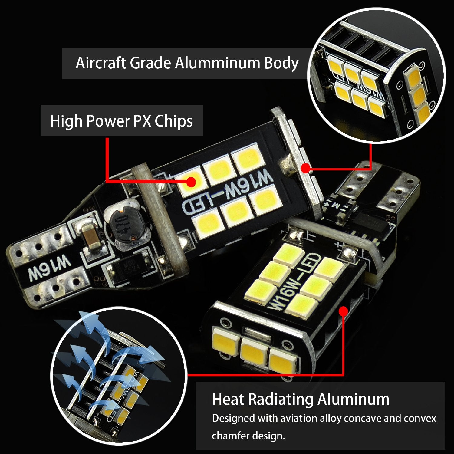 Jdm Astar Super Bright Error Free 921 912 3035 Chips White Led Bulbs For Backup Reverse Lights