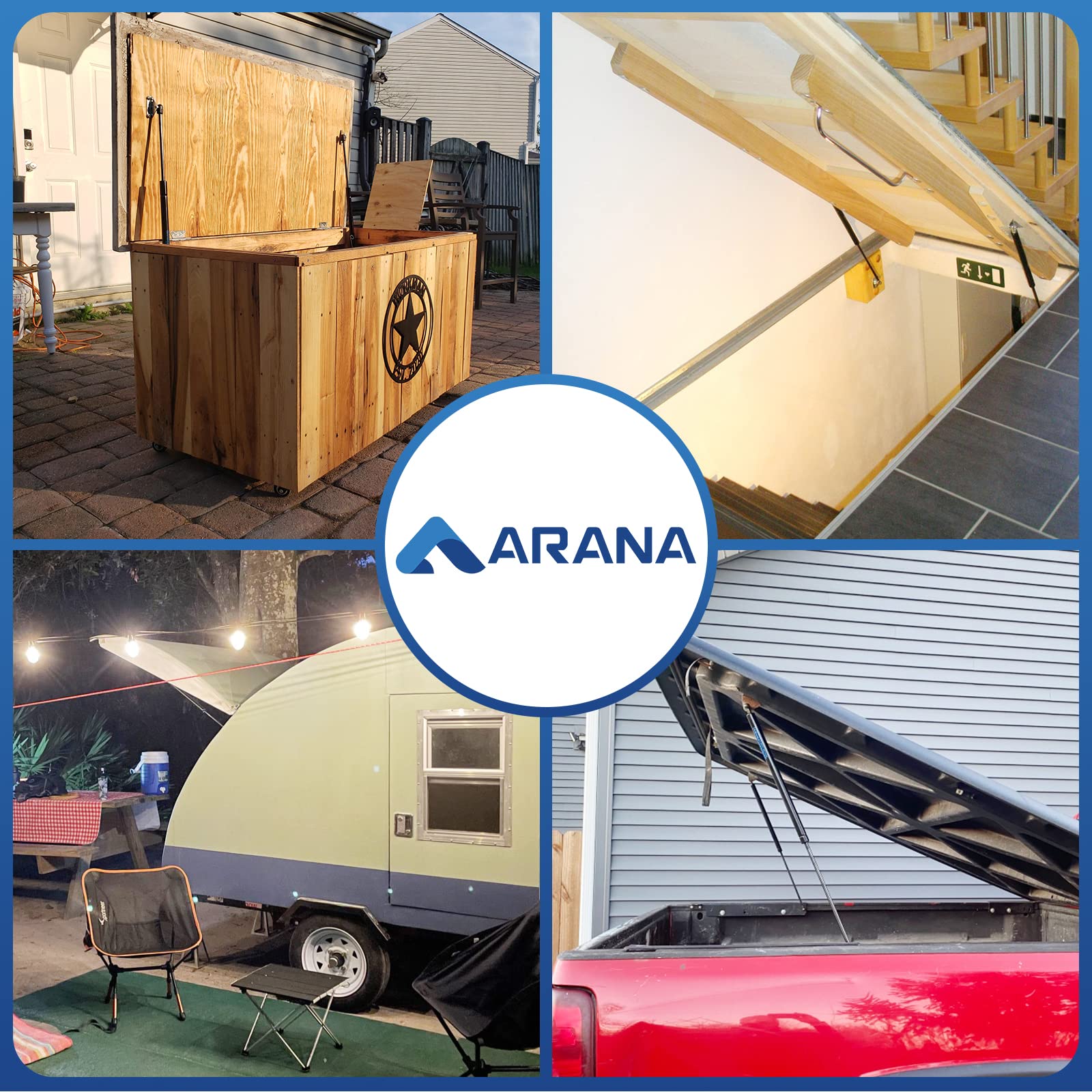 Arana St280M150 28 Inch 150Lb Gas Struts Spring Shocks With 13Mm Ball Ends Se1000150Me 28 Inch 668N Lift Support For Heavy-Duty