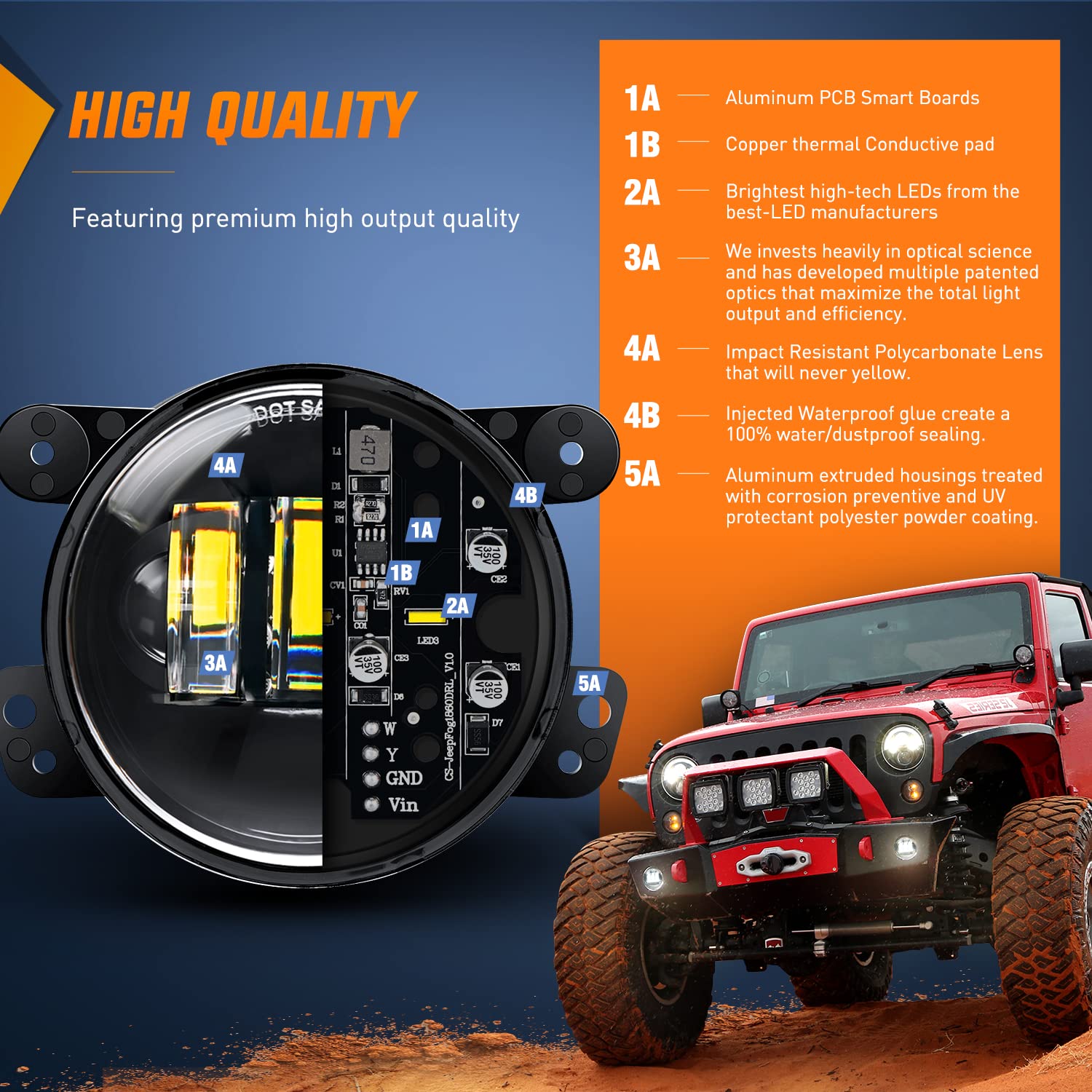 Nilight 4 Inch Led Fog Light Assembly Compatible With 2007 2008 2009 2010 2011 2012 2013 2014 2015 2016 2017 2018 Jeep Wrangler
