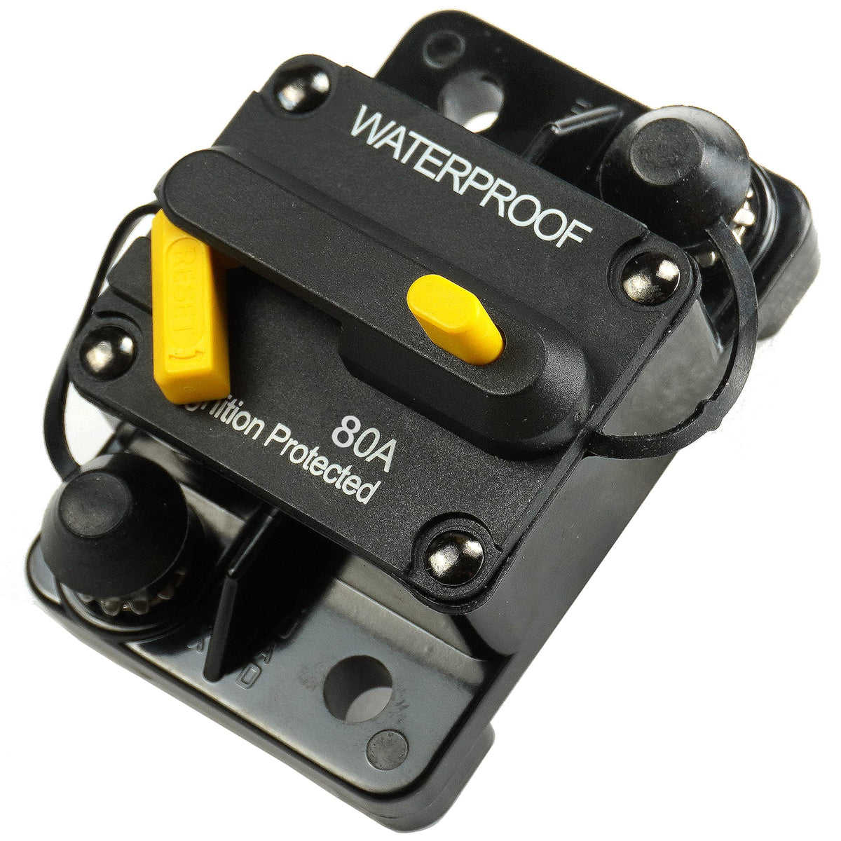 STETION 80 Amp Circuit Breaker with Manual Reset Marine Circuit Breaker Protect for Automotive Audio System Battery Fuse Solar B