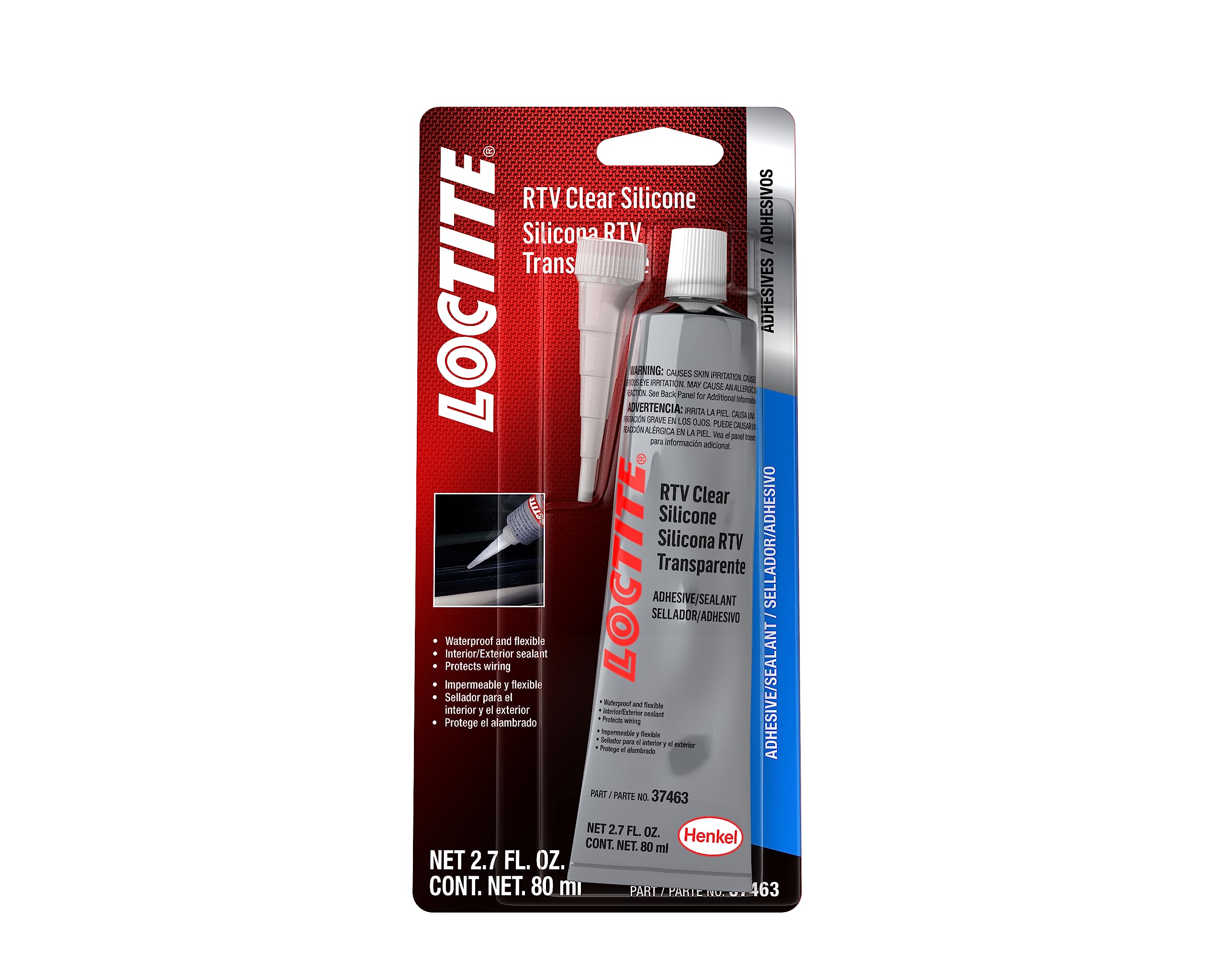 Loctite Rtv Clear Silicone Adhesive Sealant For Automotive: Waterproof, Flexible, Protects Wiring, For Glass, Metal, Plastics, A