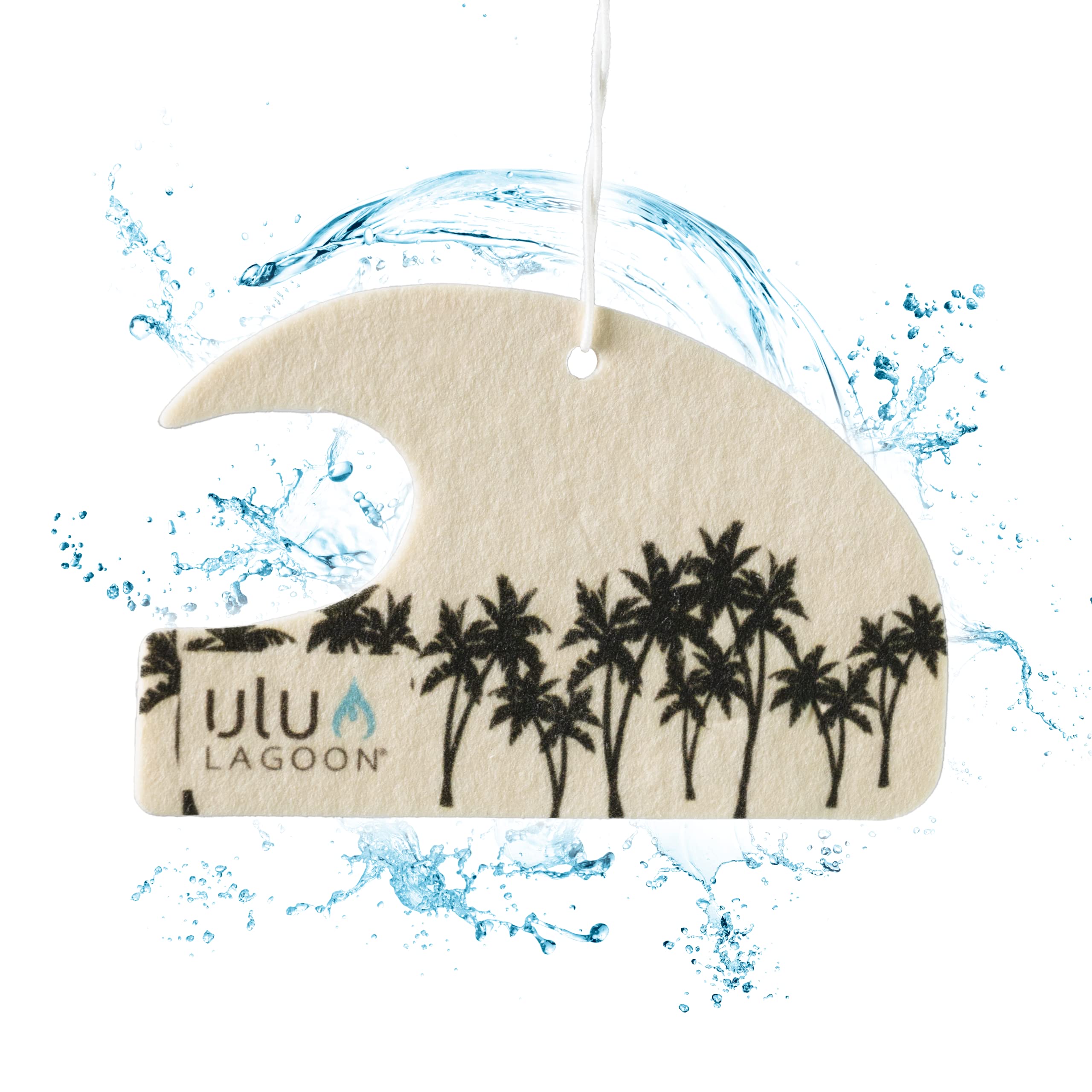 Ulu Lagoon Coconut Surf Wax Scent Mini Wave Air Freshener (Black Palms)